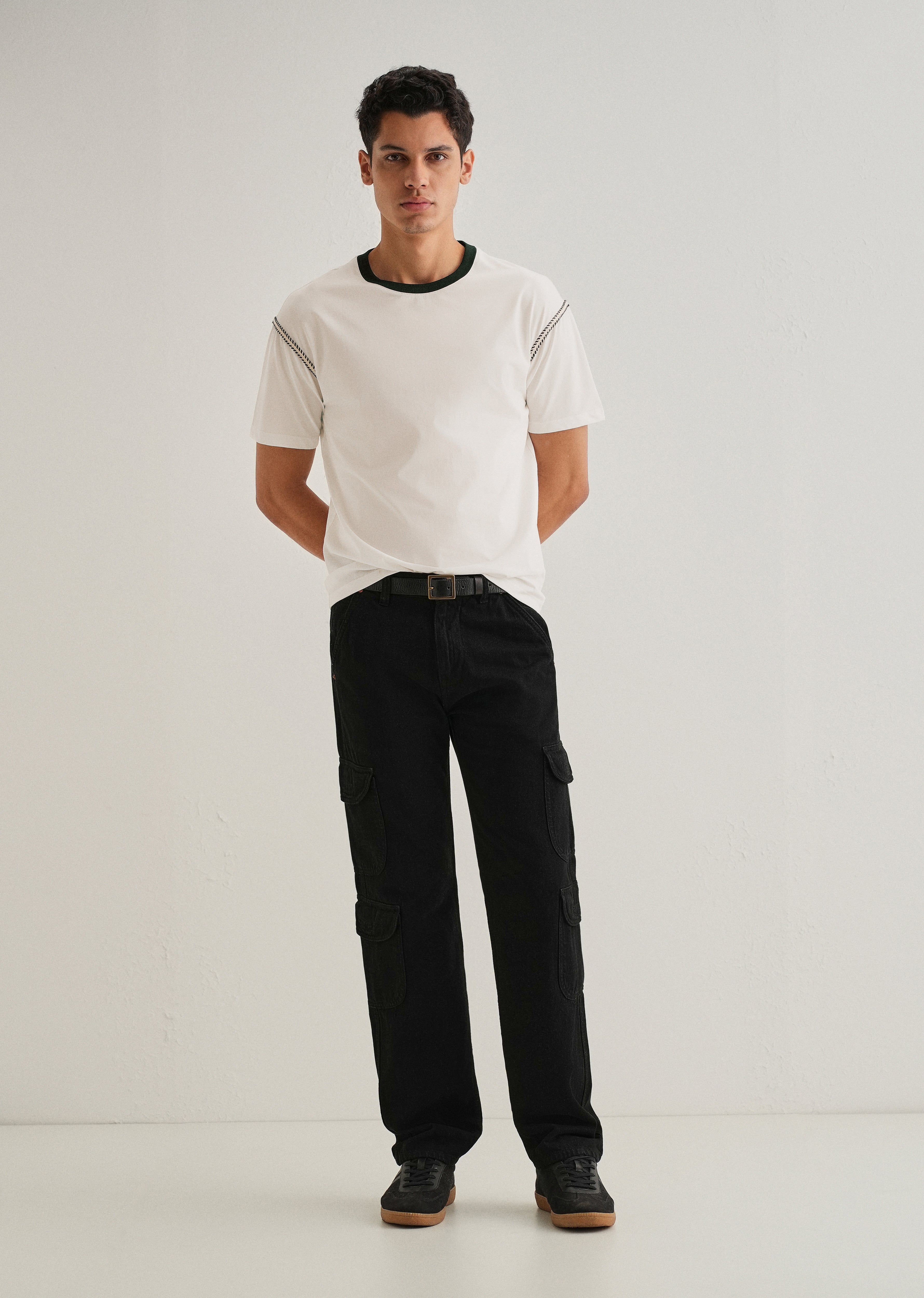 White Lace Applique T-shirt