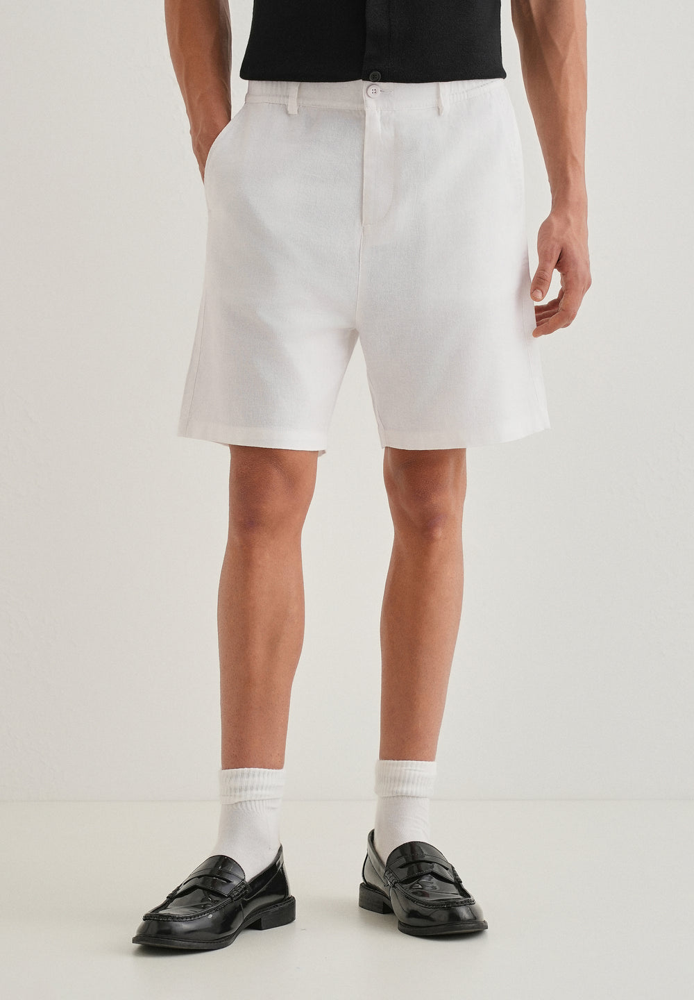 White Linen Shorts