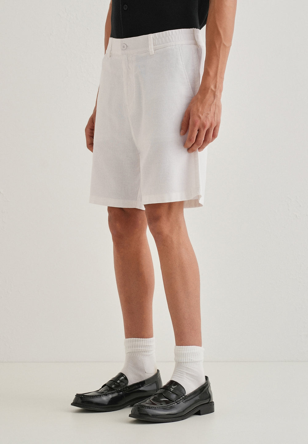 White Linen Shorts