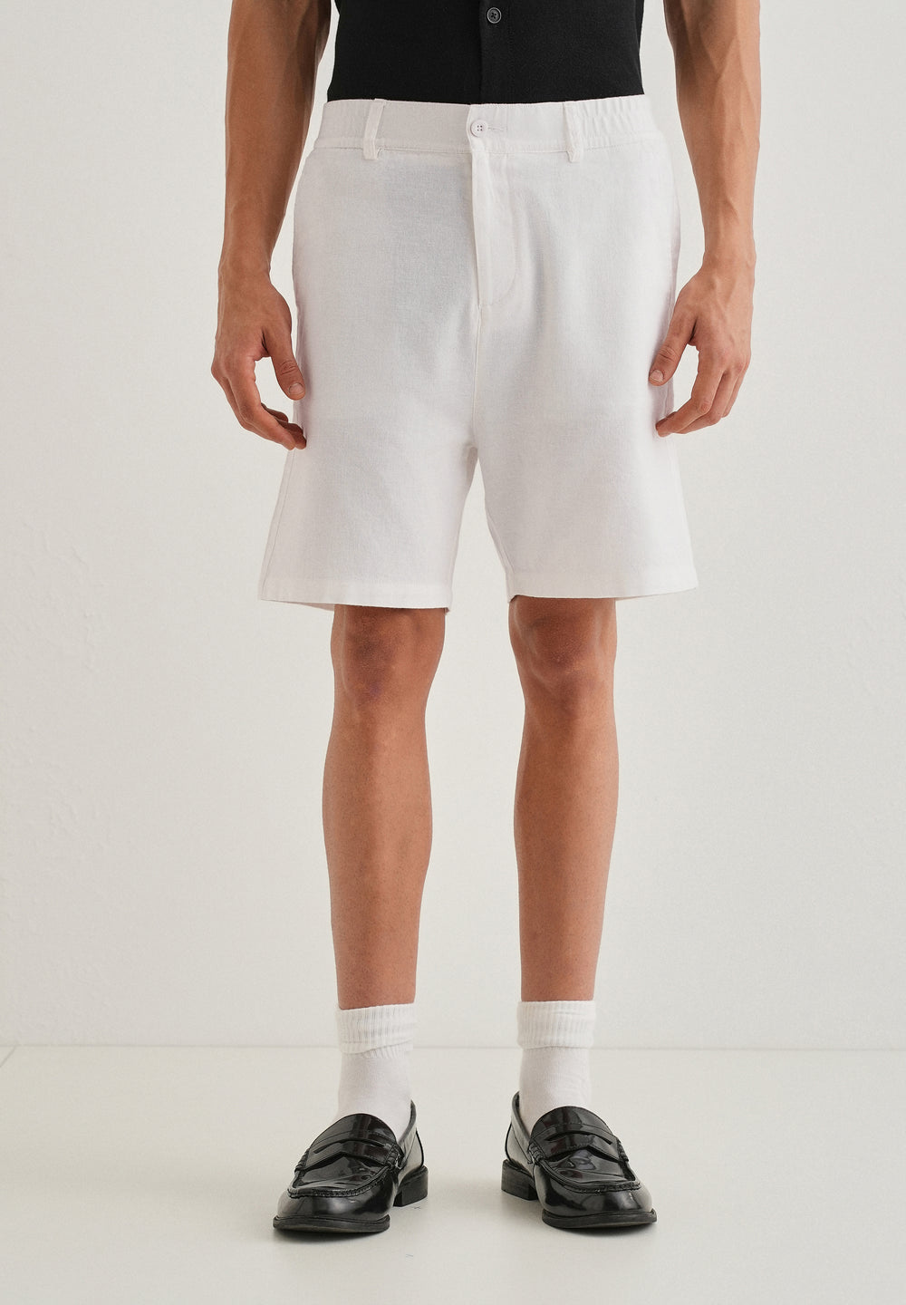 White Linen Shorts