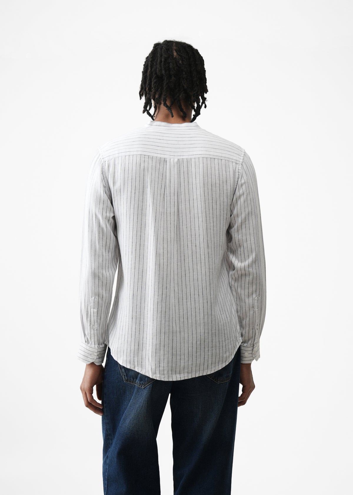 White Lyocell Cotton Pinstripe Shirt