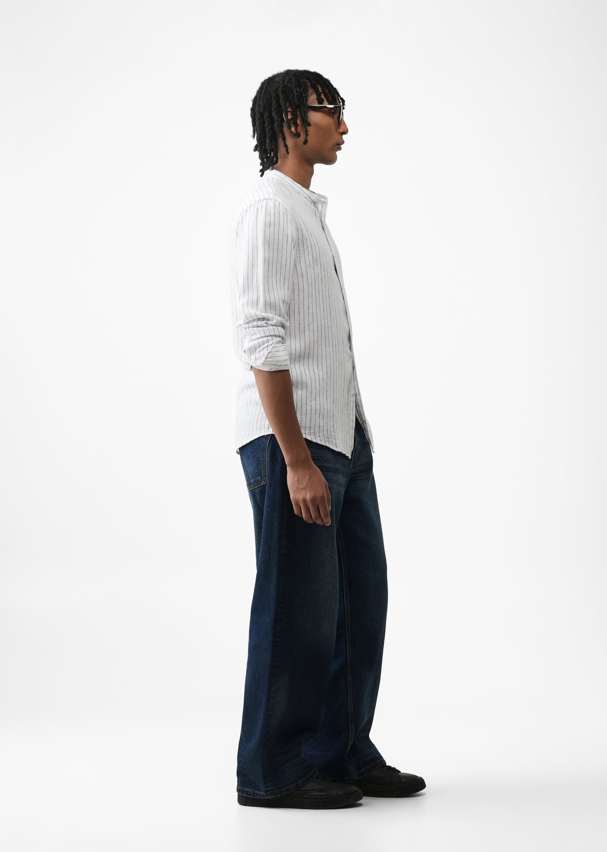 White Lyocell Cotton Pinstripe Shirt