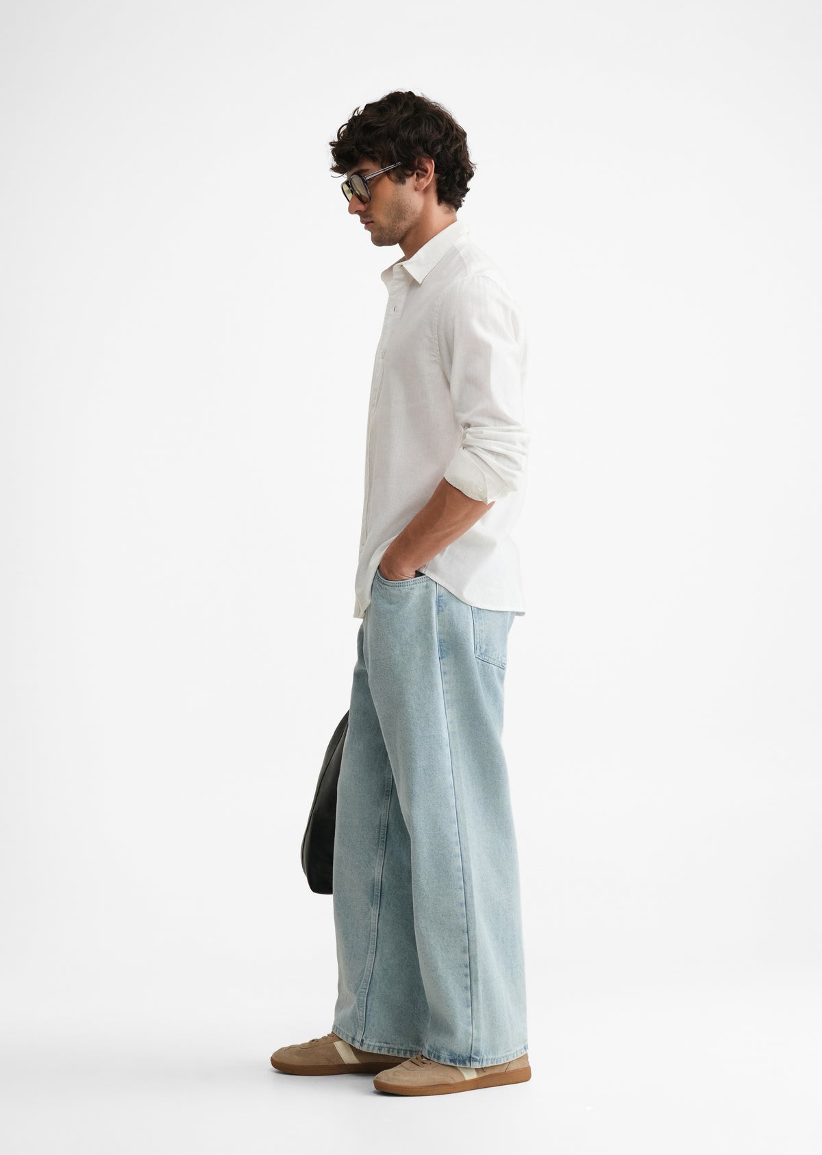 White Lyocell Cotton Self-Stripe Shirt