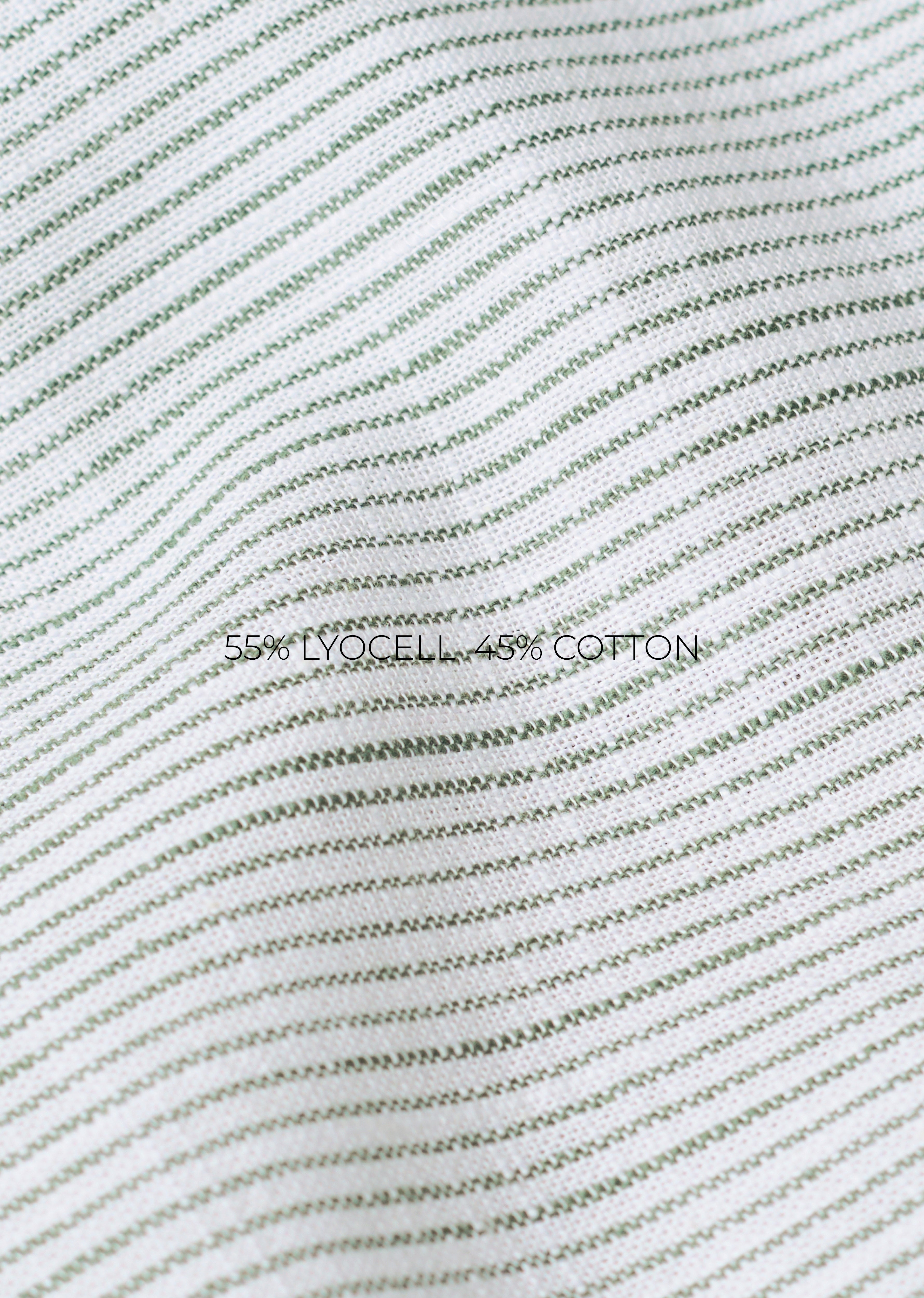 White Lyocell Cotton Stripe Shirt