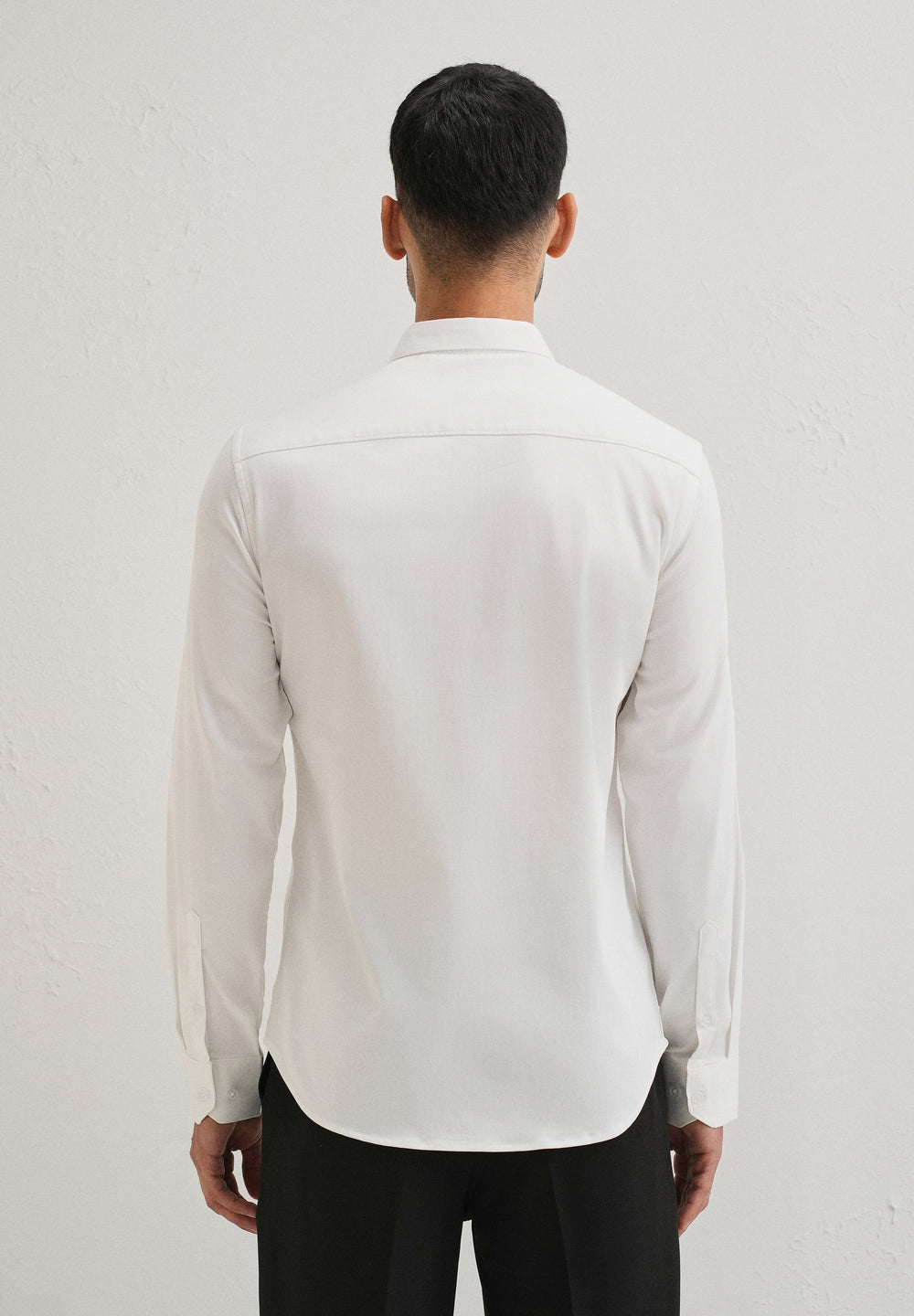 White Metallic Stripe Designer Shirt