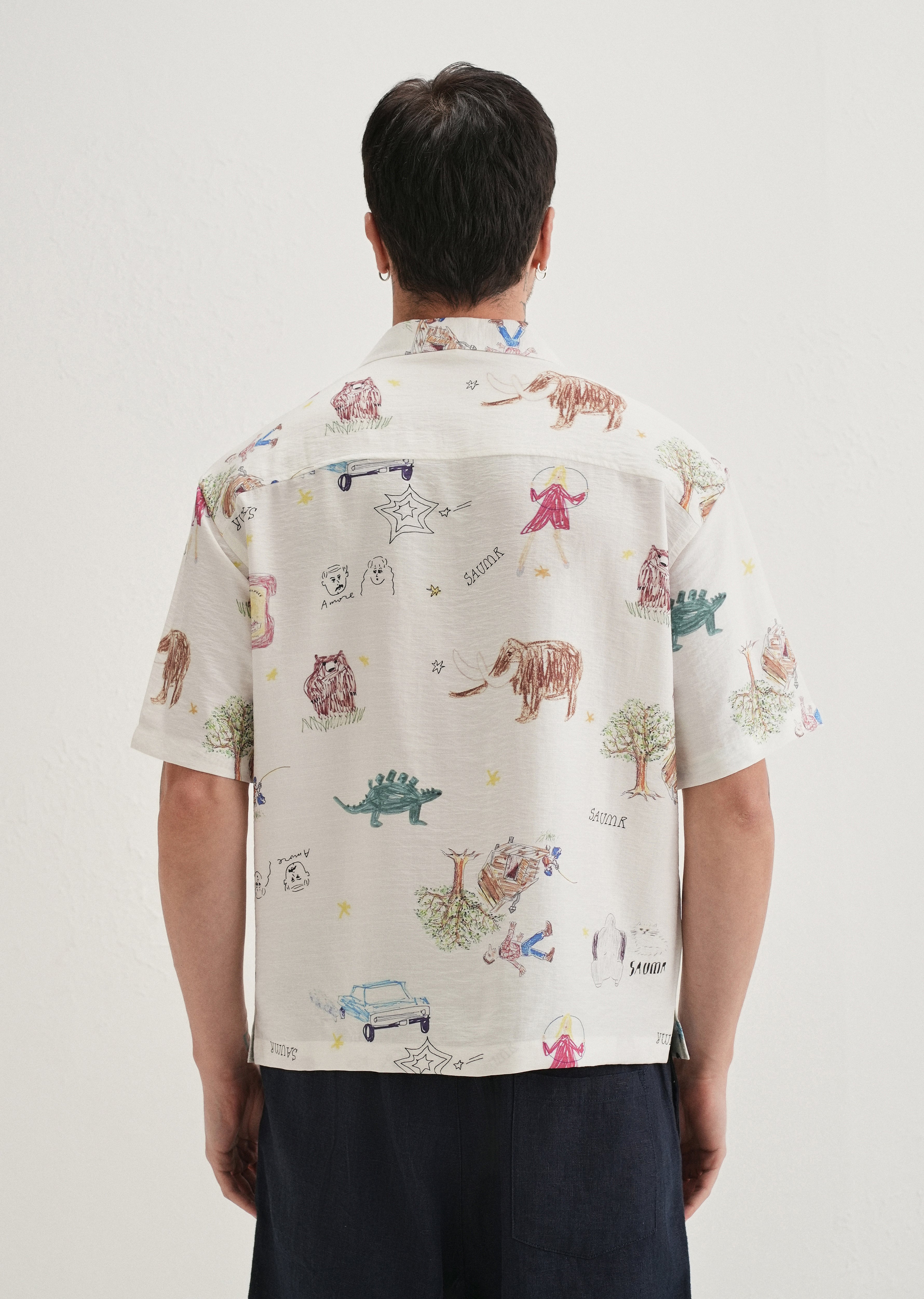 White Multi Graphic Printed Shirt