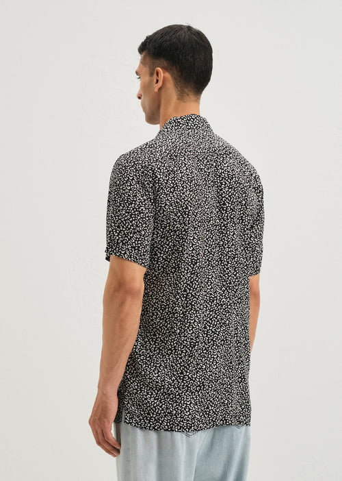 White Panthera Print Half sleeve shirt