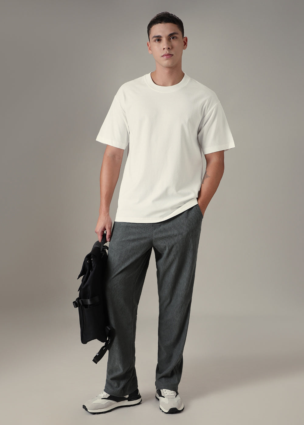 White Patterned Regular T-shirt