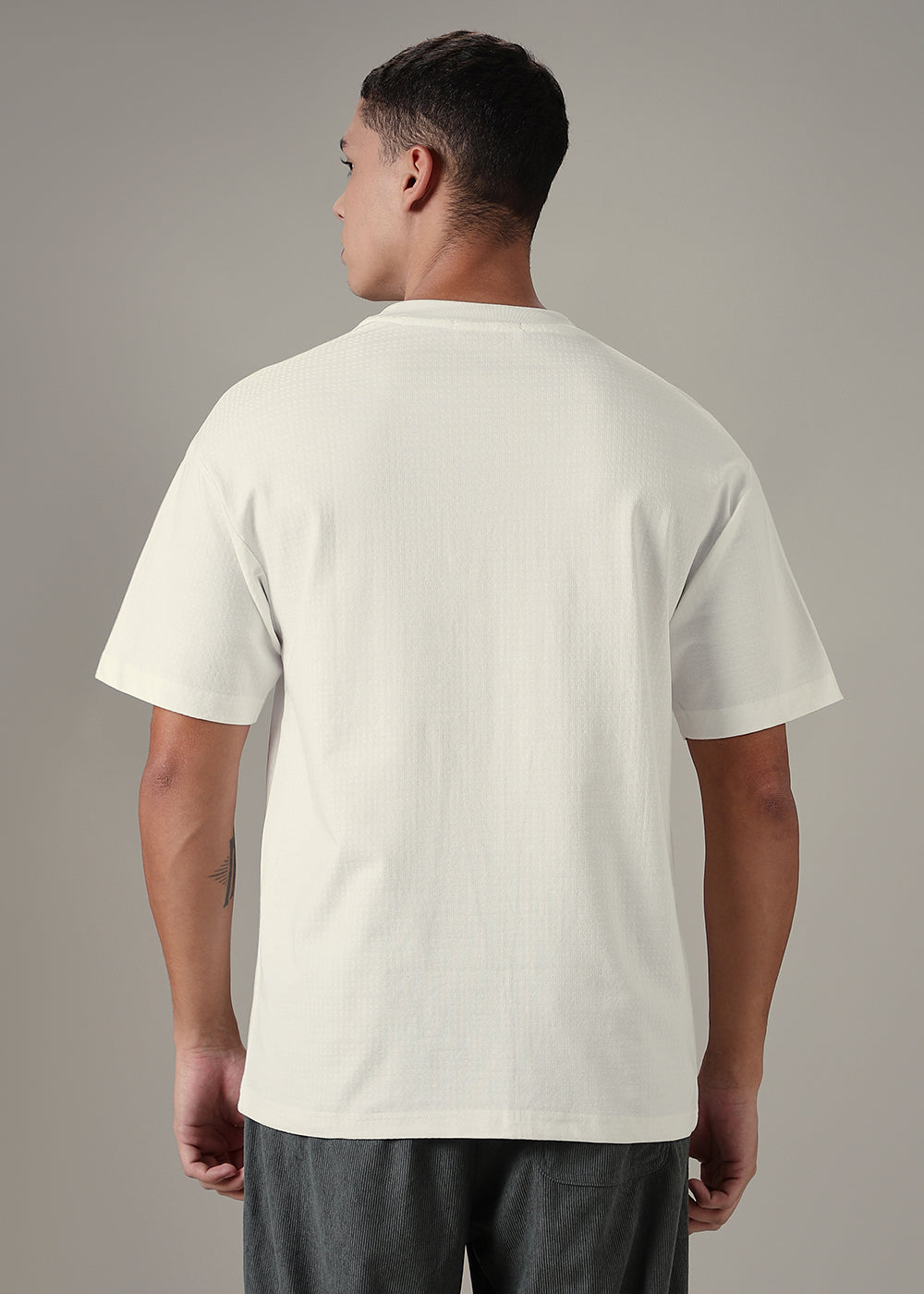 White Patterned Regular T-shirt