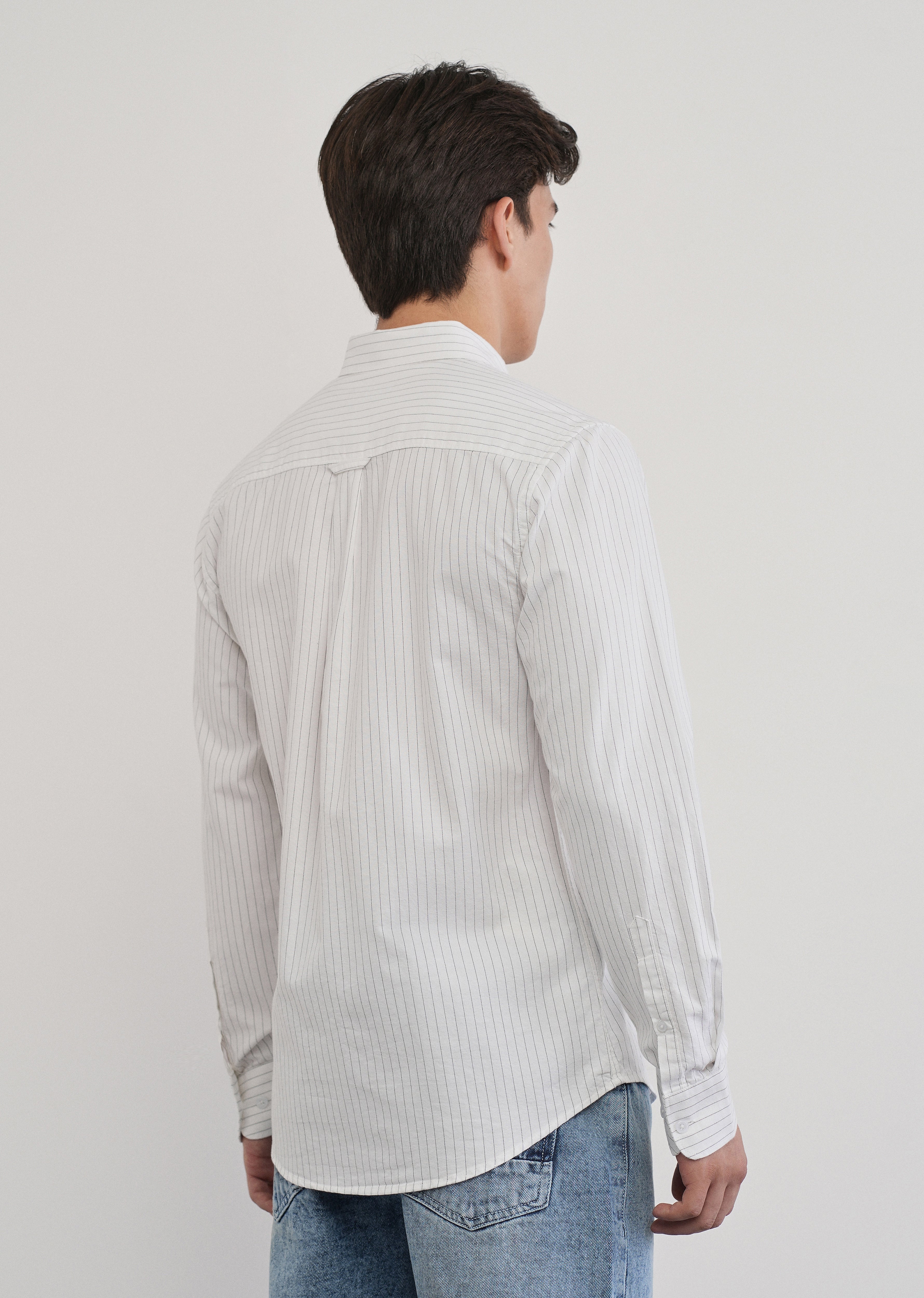 White Pinstripe Cotton Shirt