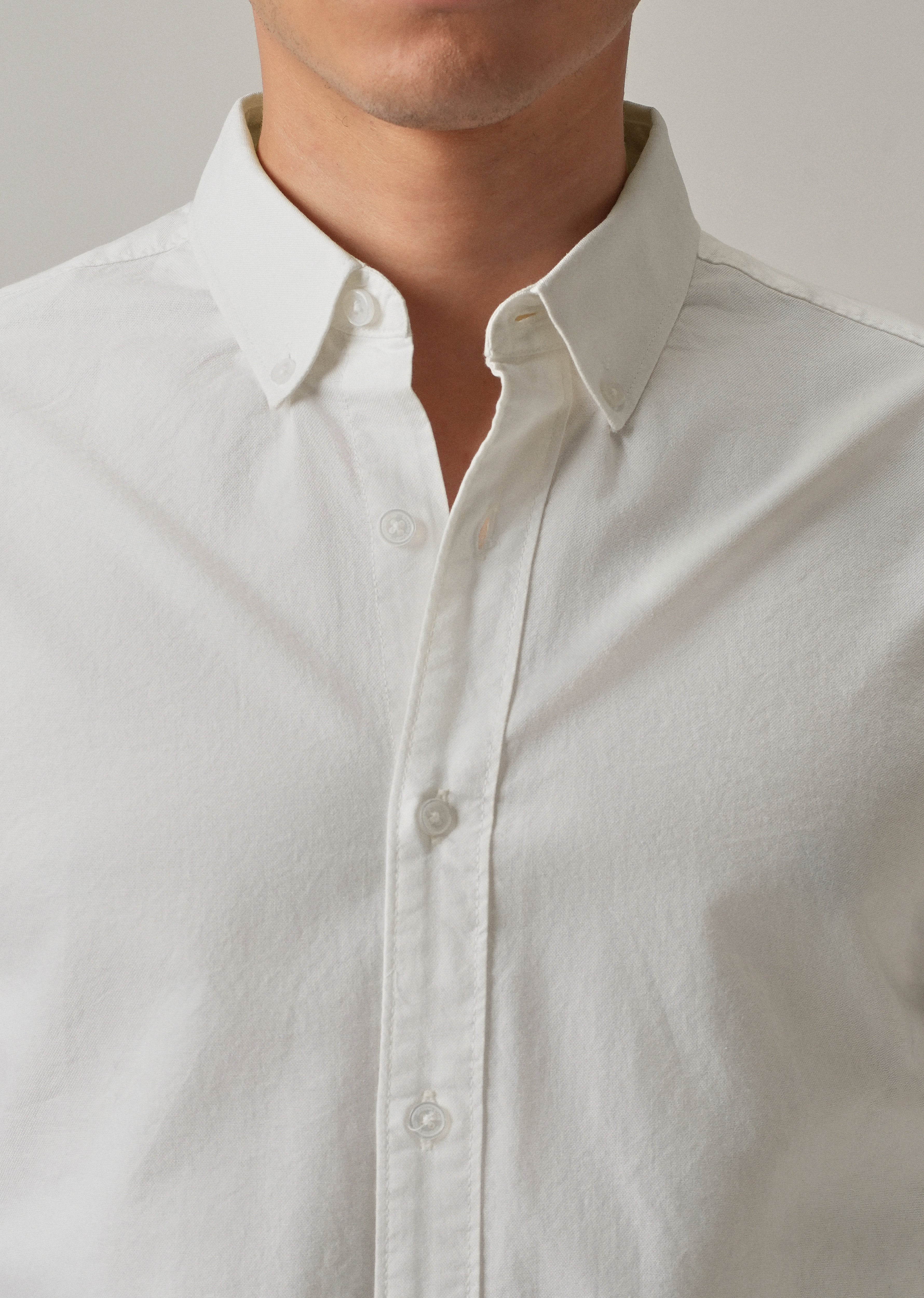 White Plain Elbow Patch Oxford Shirt