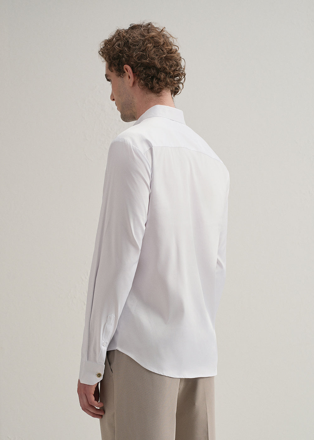 White Plain Stitchless Placket Shirt