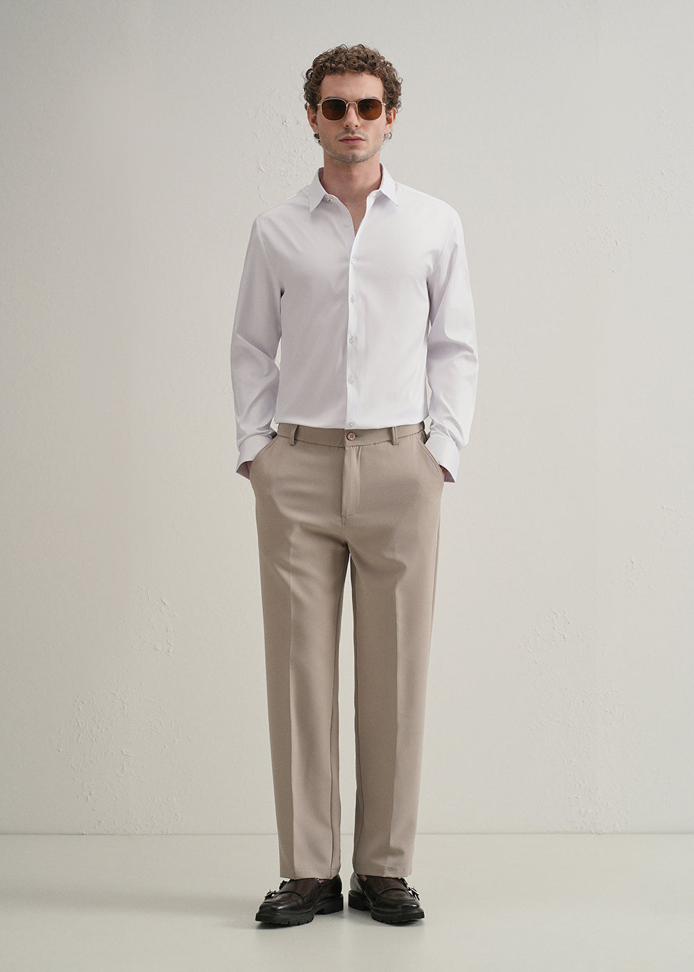 White Plain Stitchless Placket Shirt