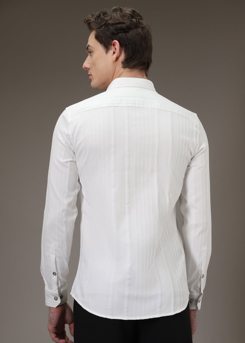 White Pleat Designer Shirt