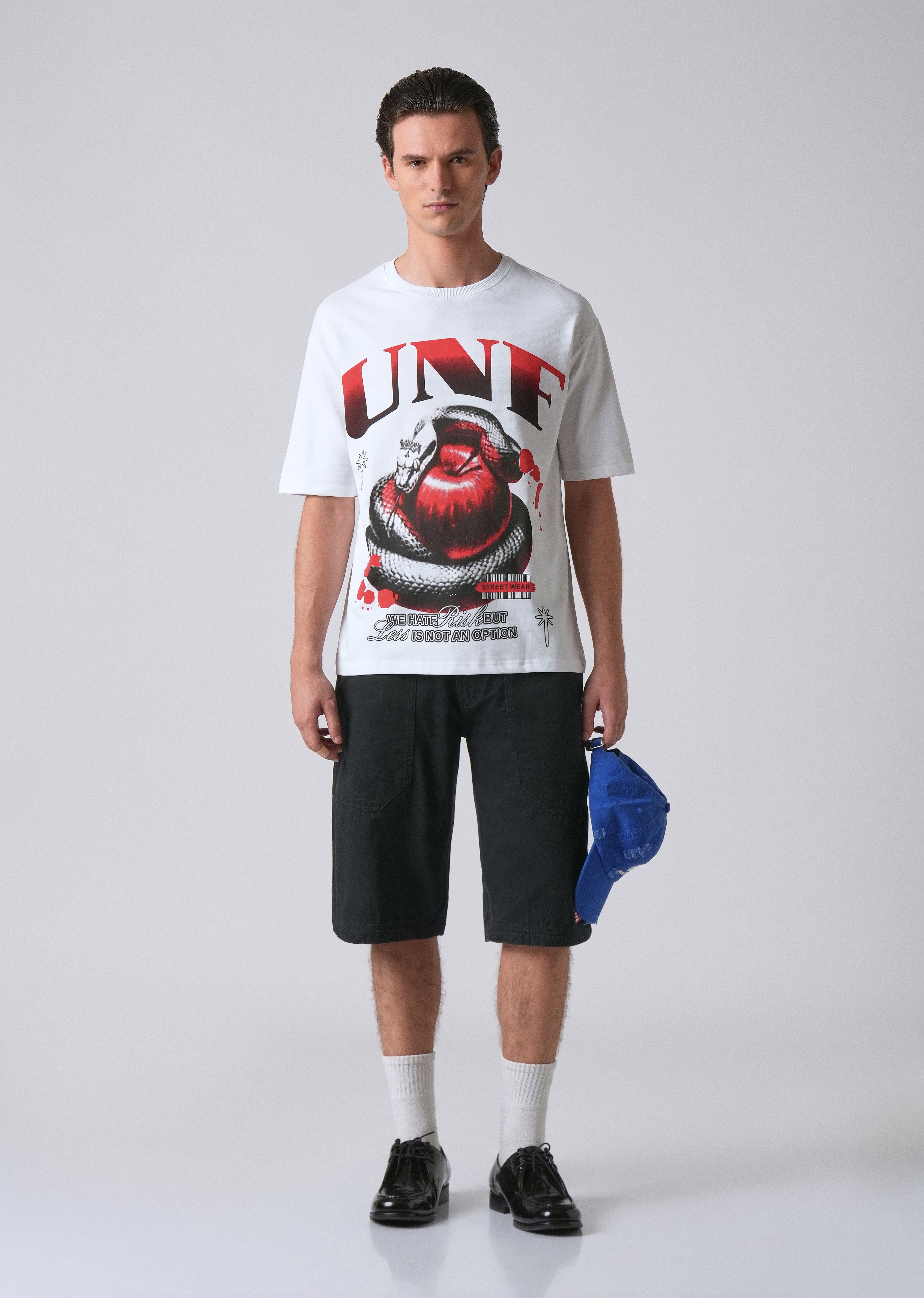 White Print Relaxed Fit T- shirt