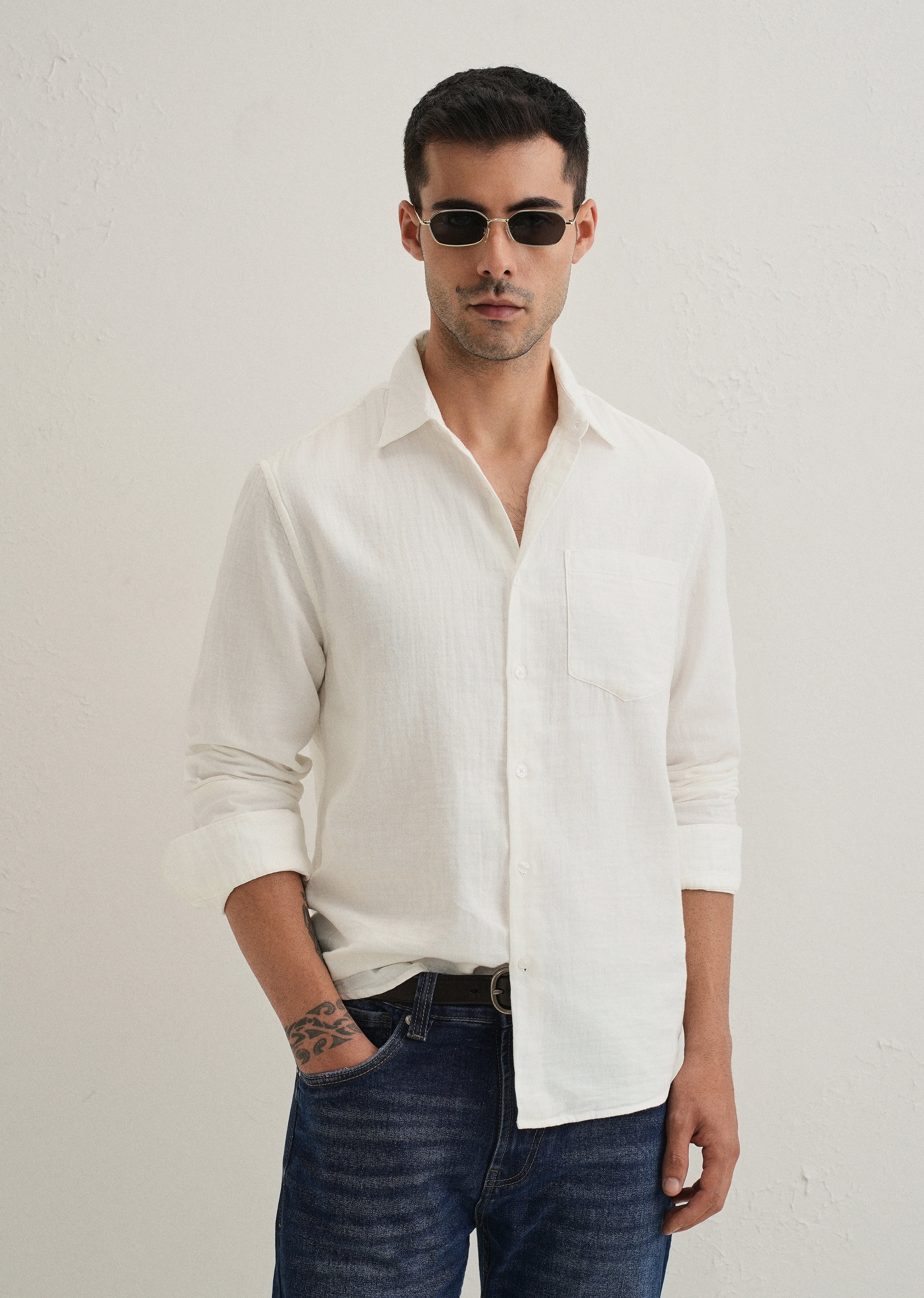 White Plain Pure Cotton Shirt