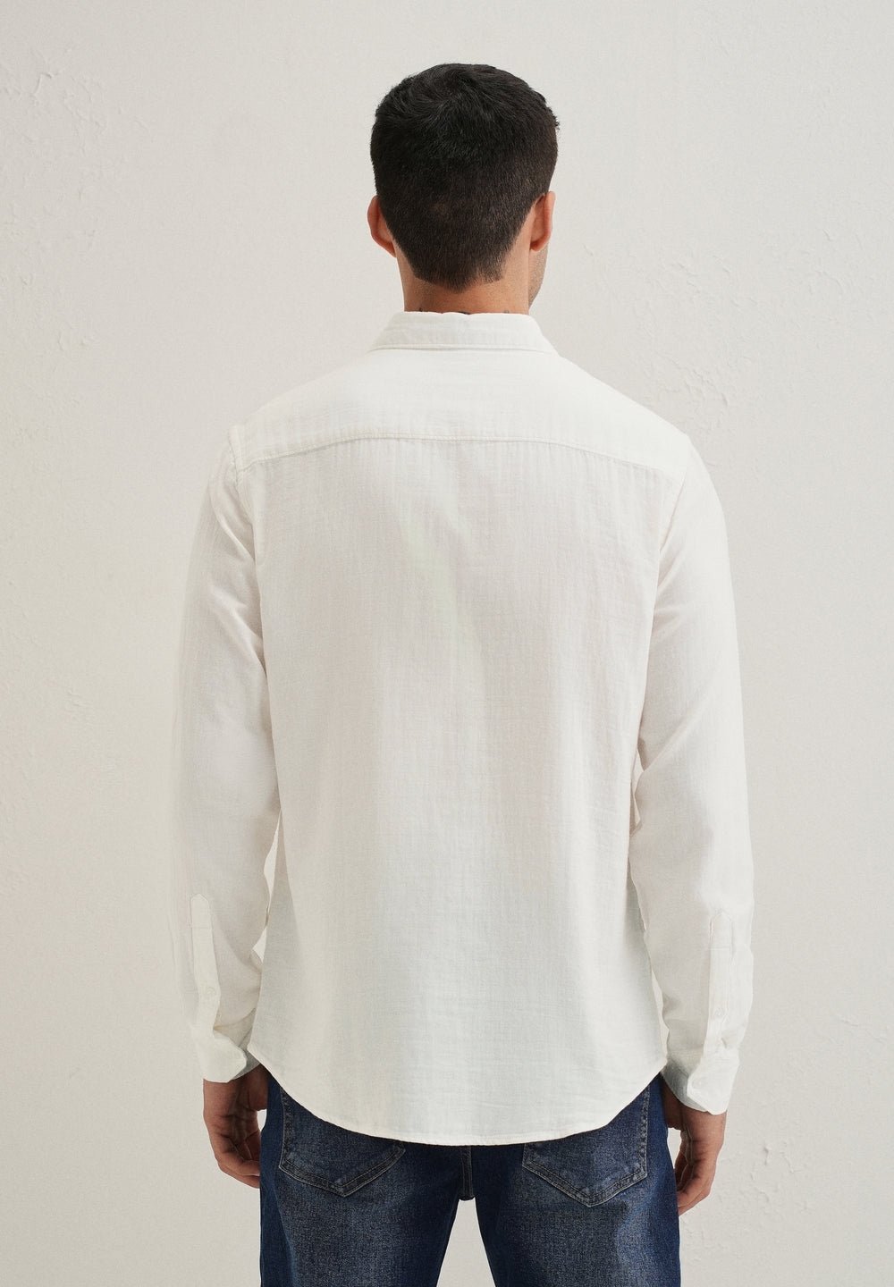White Pure Cotton Stitchless Placket Shirt