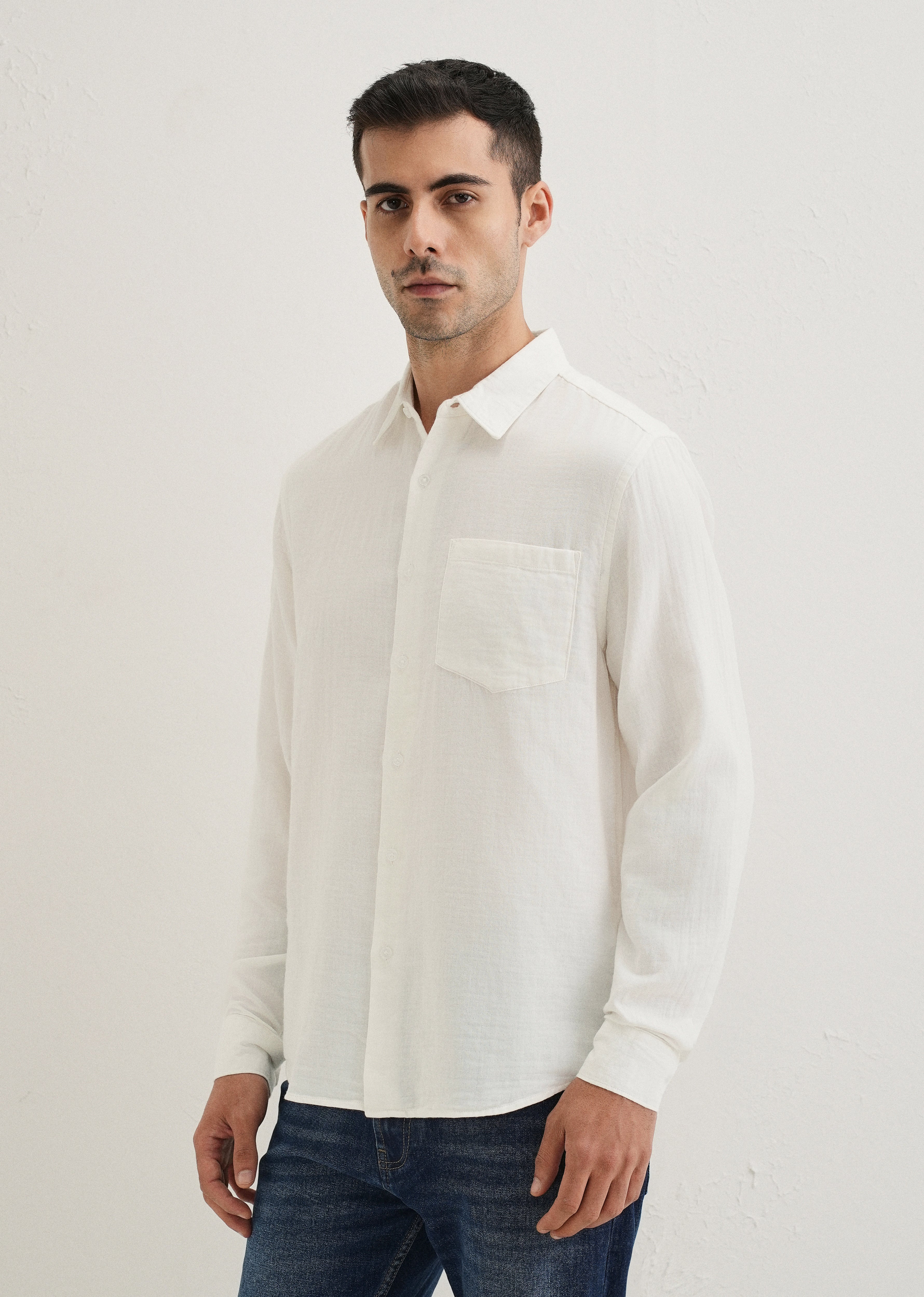 White Plain Pure Cotton Shirt