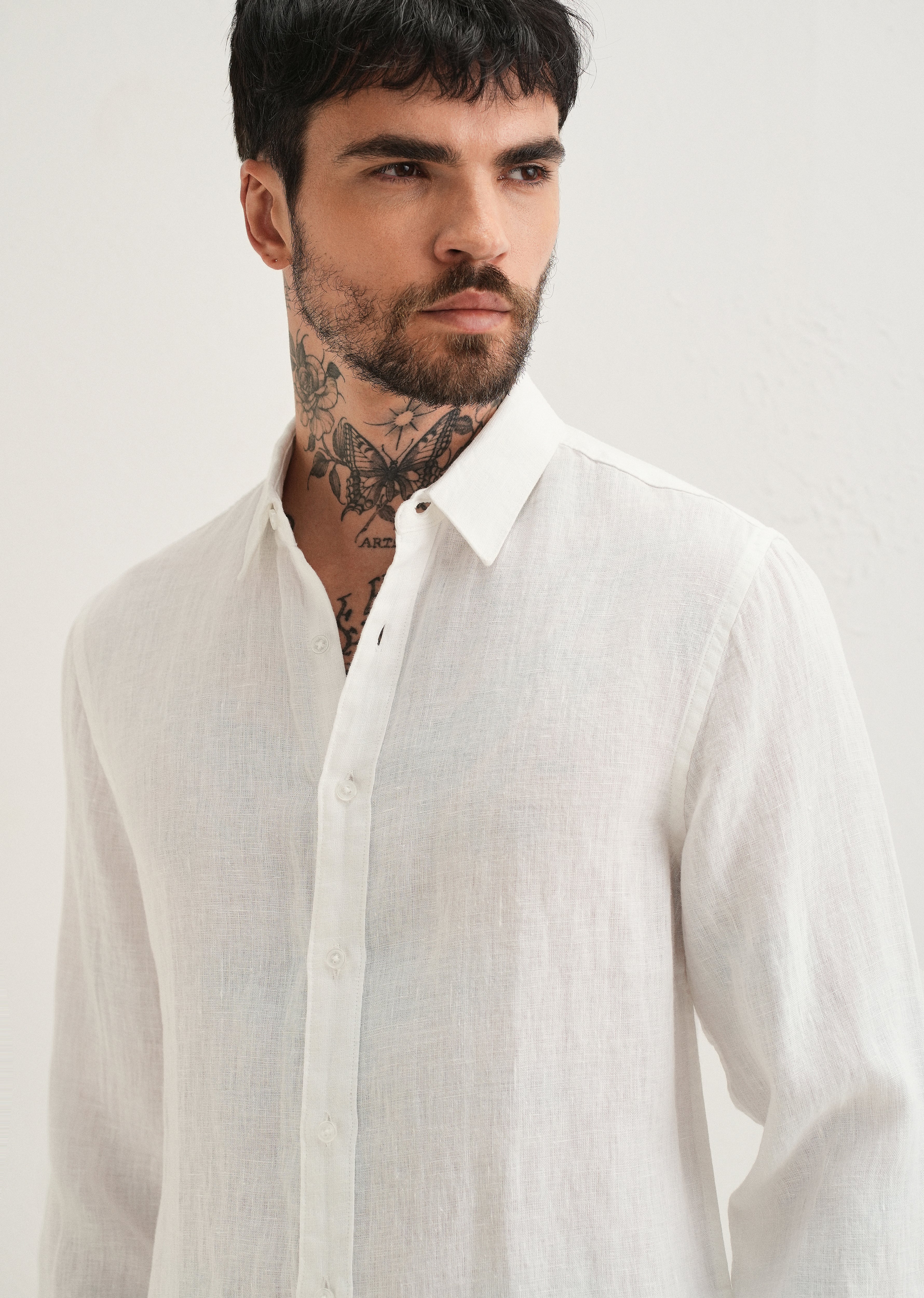 White Pure Linen Shirt