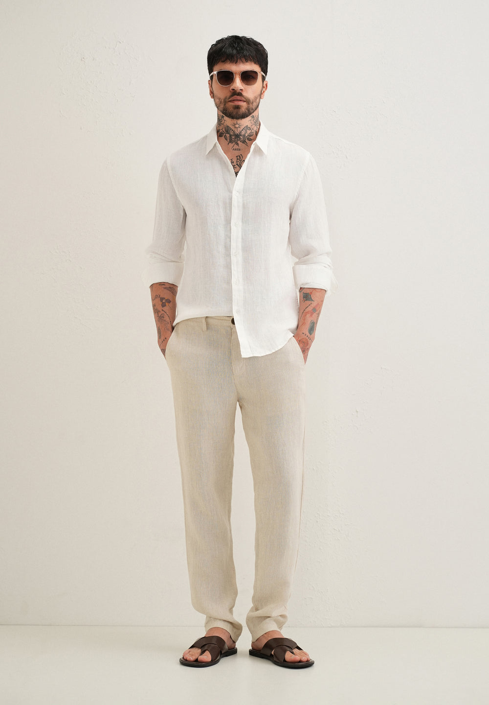 White Pure Linen Shirt