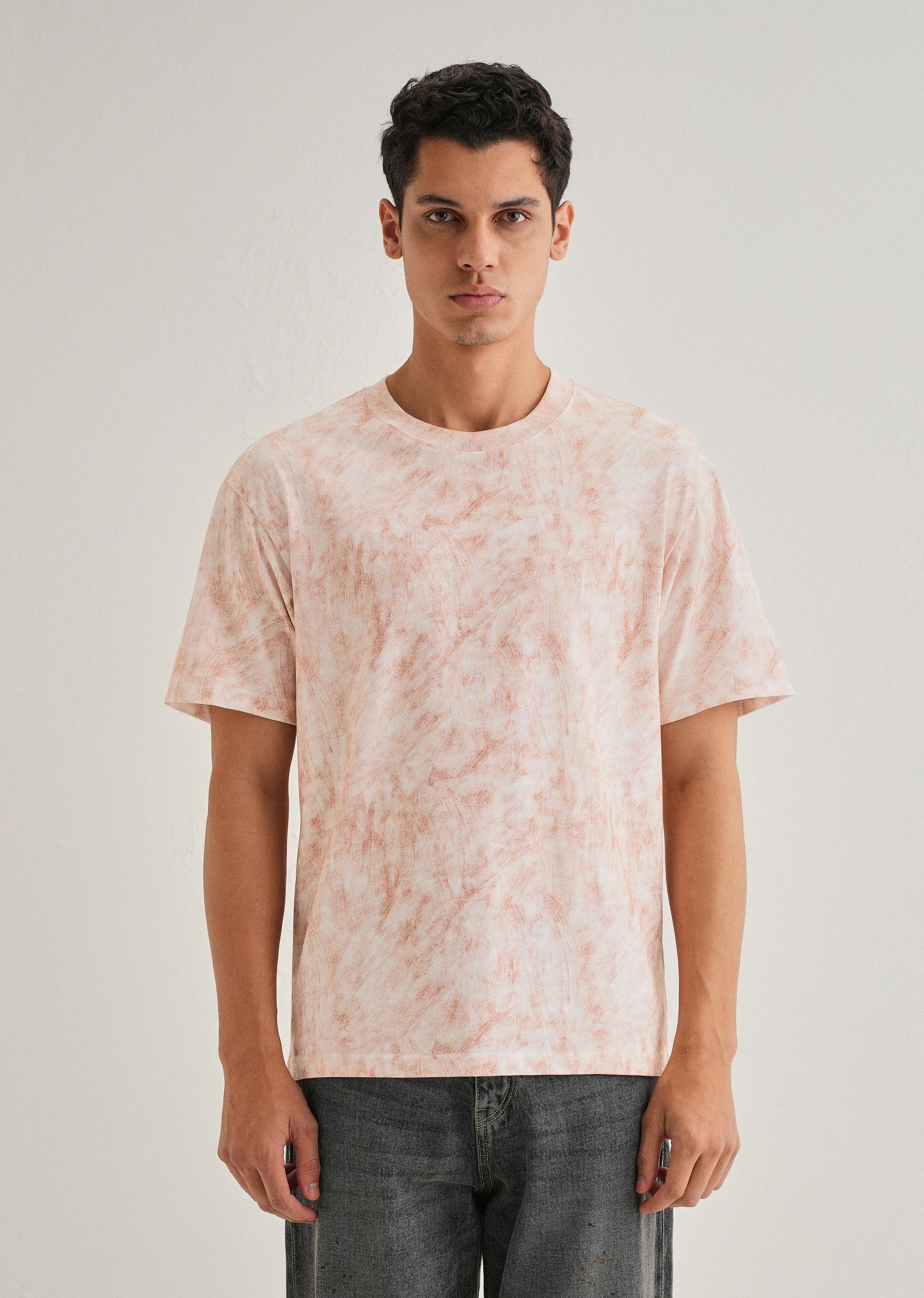 White Red Brushstroke Oversized T-shirt