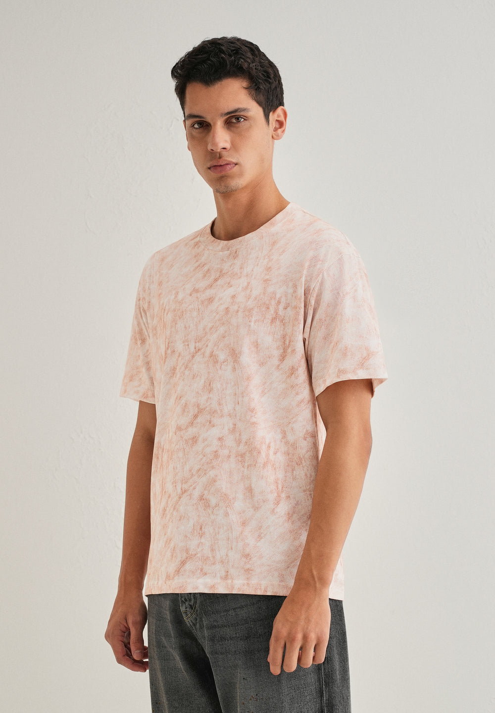 White Red Brushstroke Oversized T-shirt