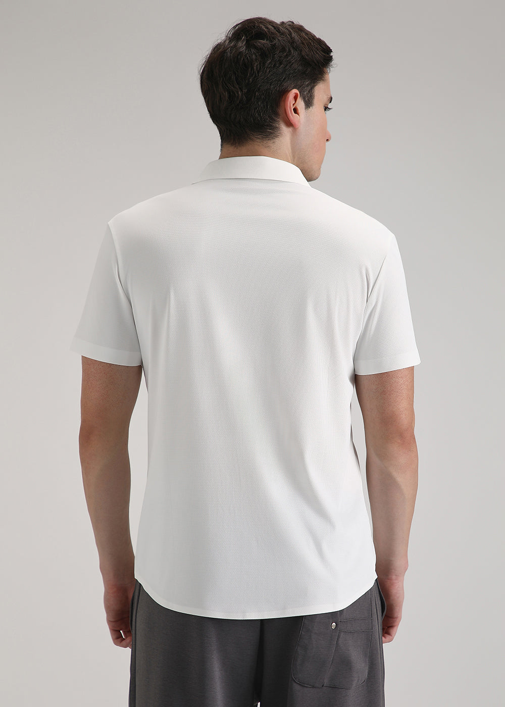 White Self Patterned Stitchless Shirt