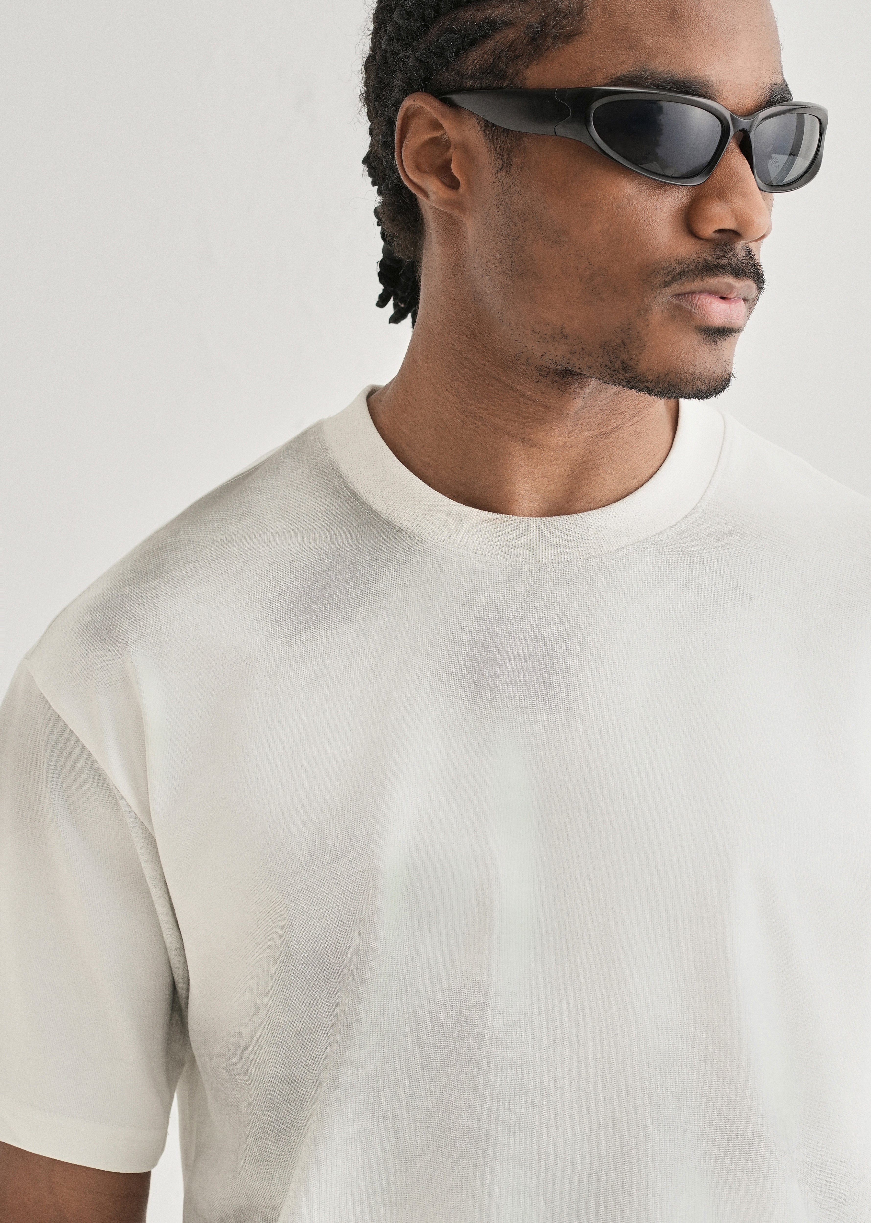 White Smudge Wash Oversized T-shirt