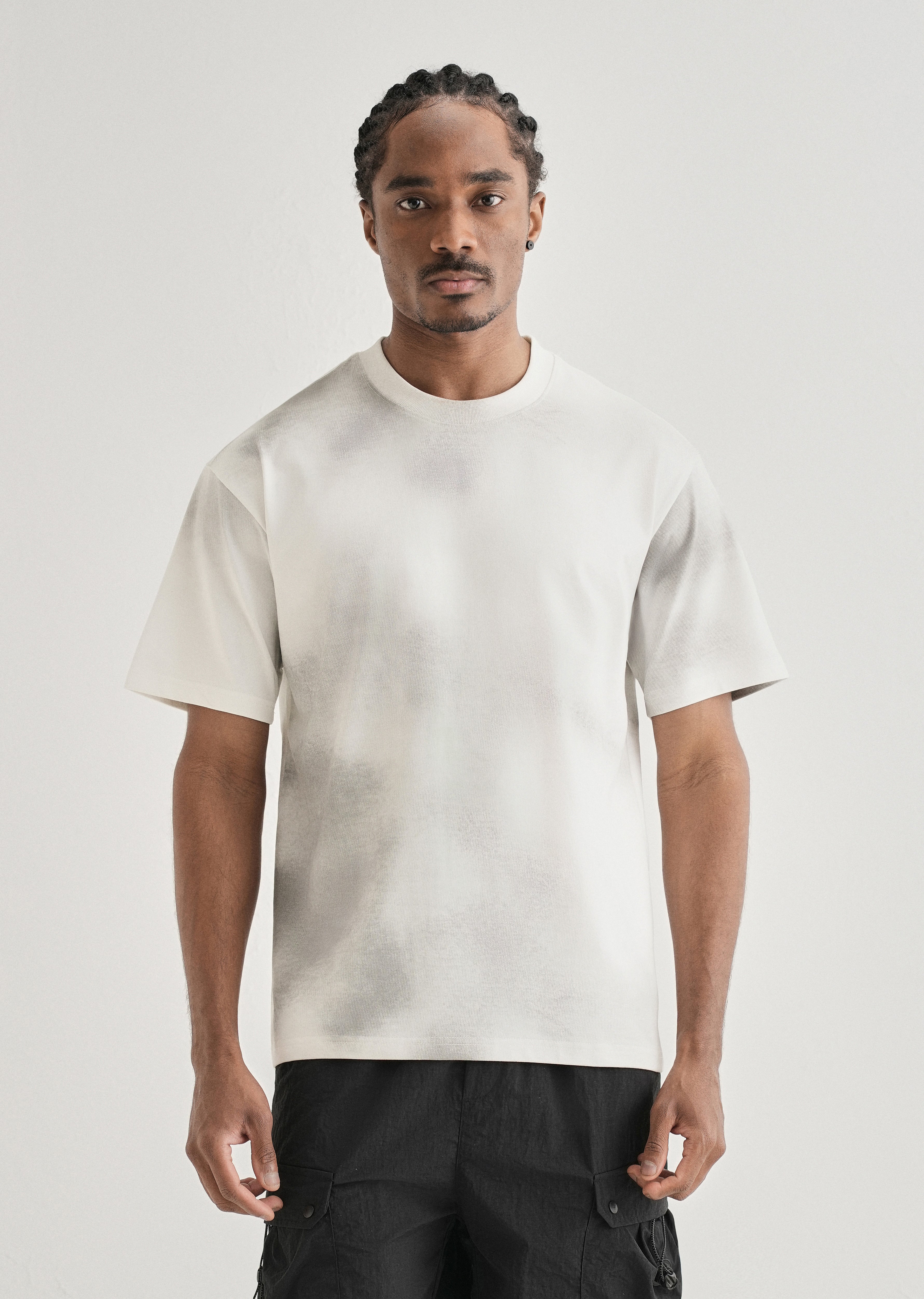 White Smudge Wash Oversized T-shirt
