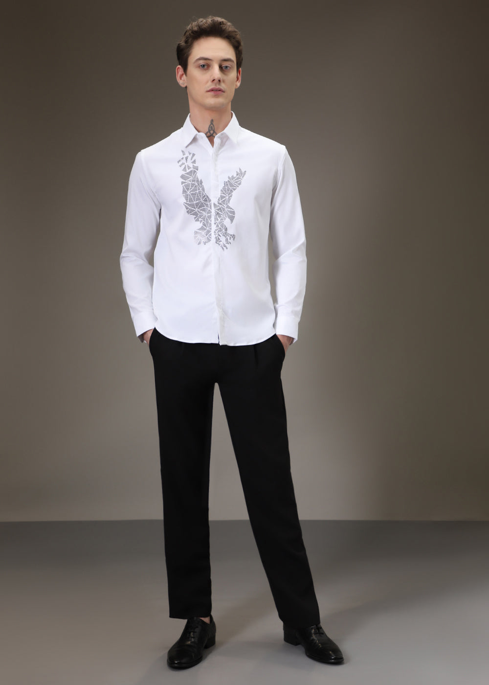 White Soar Eagle Sequenced Shirt