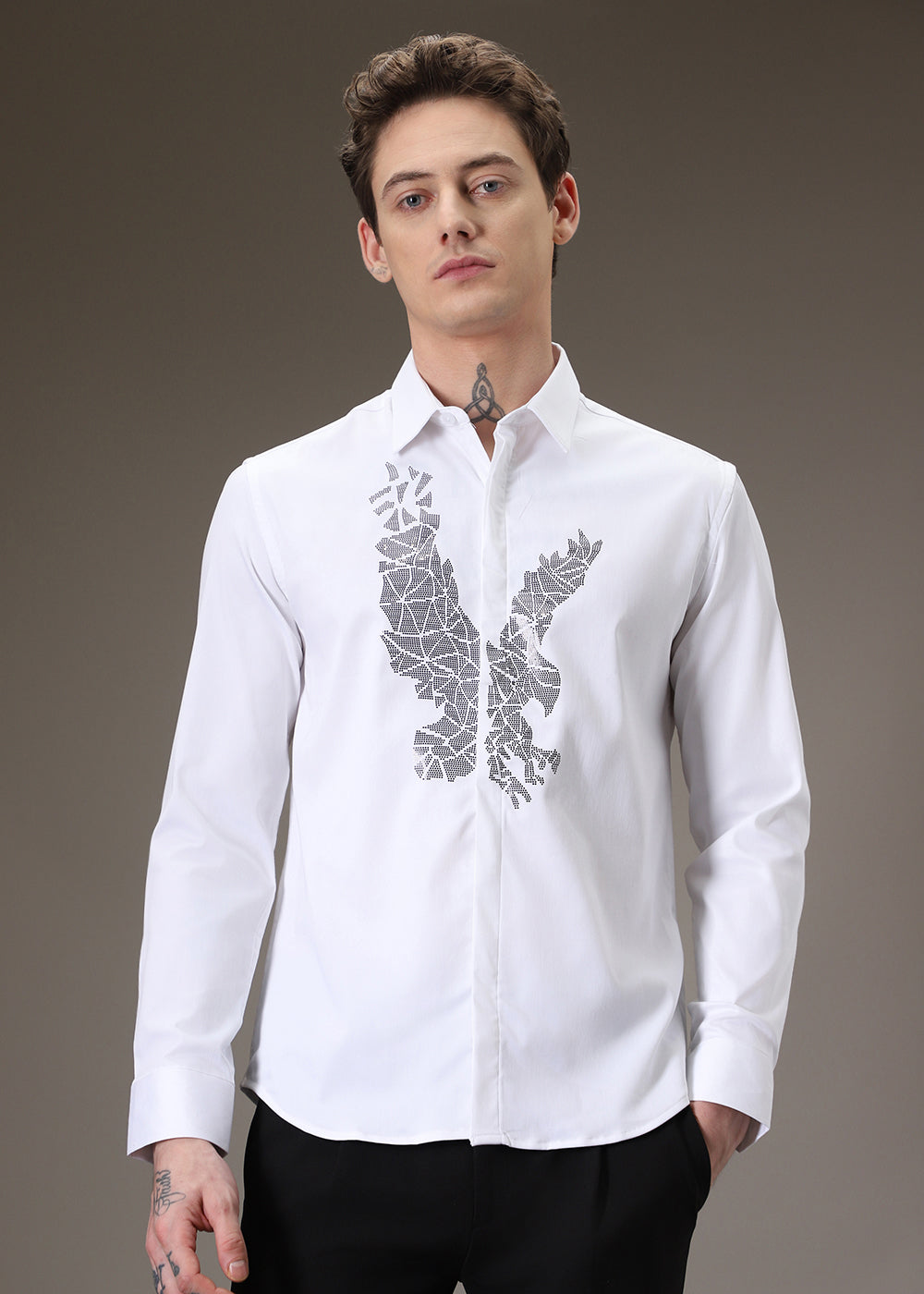 White Soar Eagle Sequenced Shirt