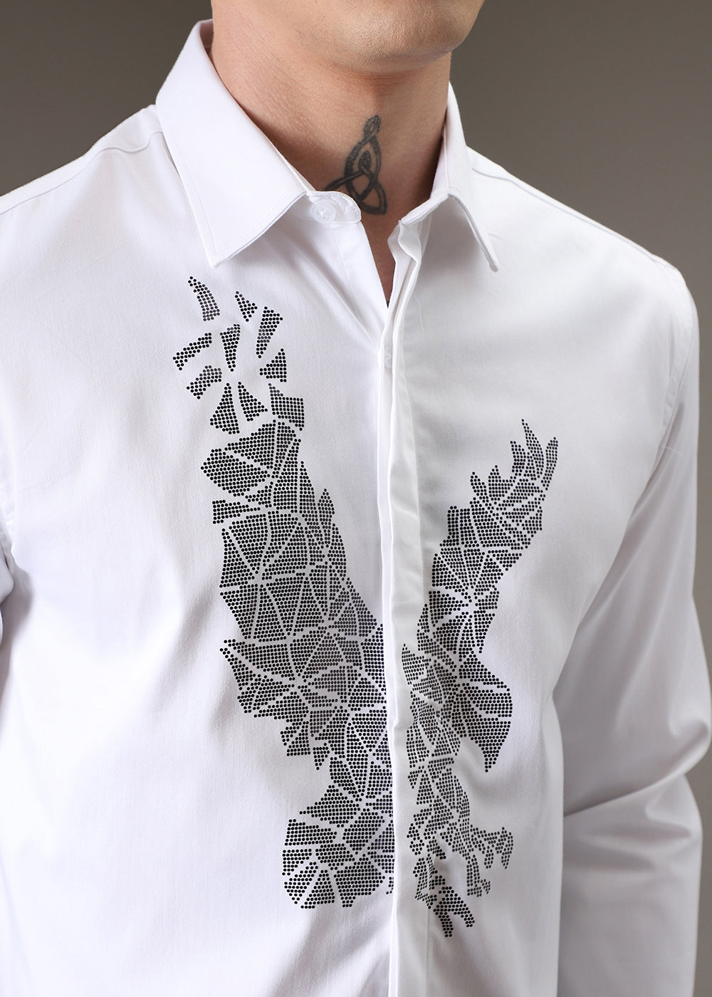 White Soar Eagle Sequenced Shirt