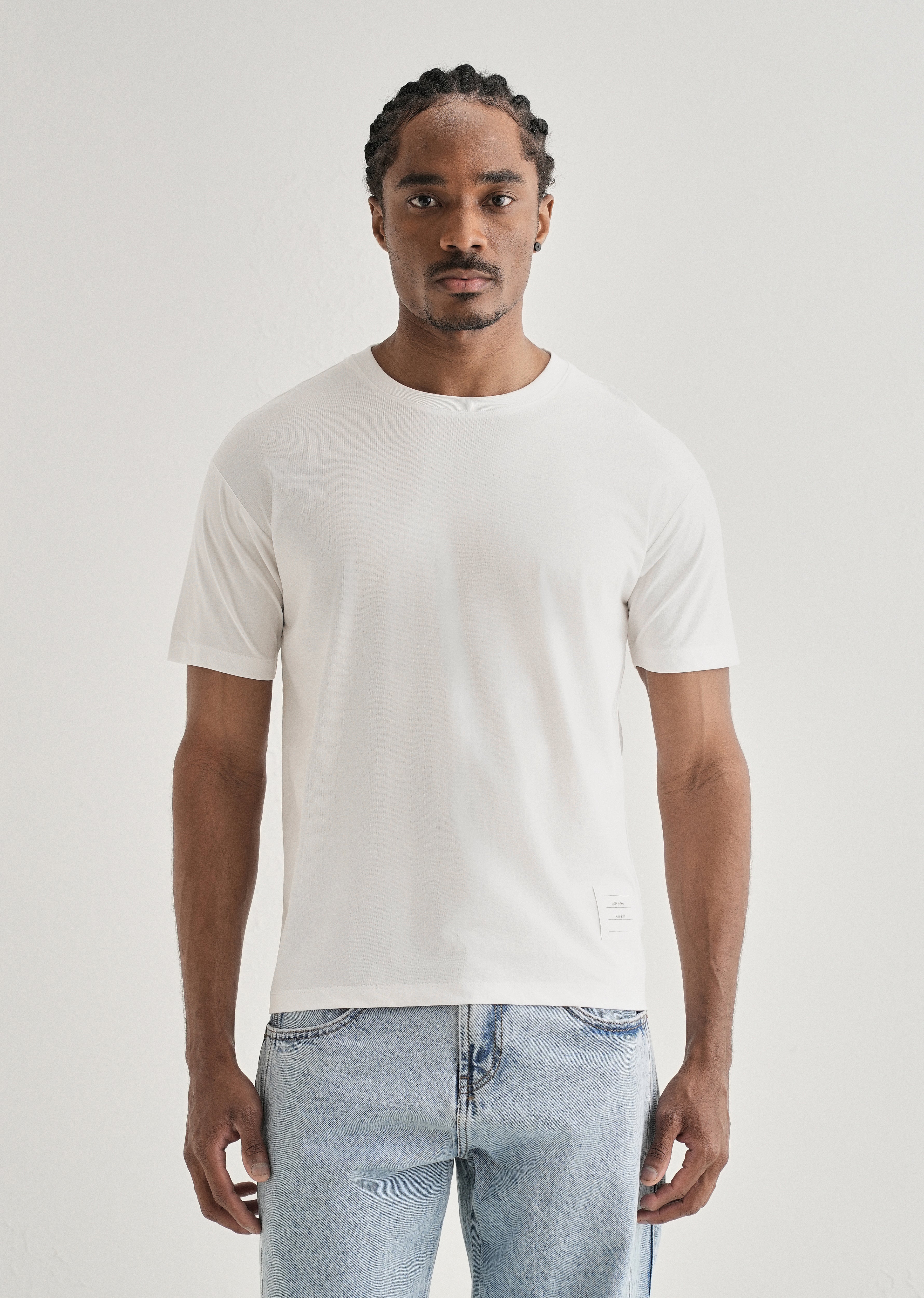 White Stripe Back Yoke T-shirt