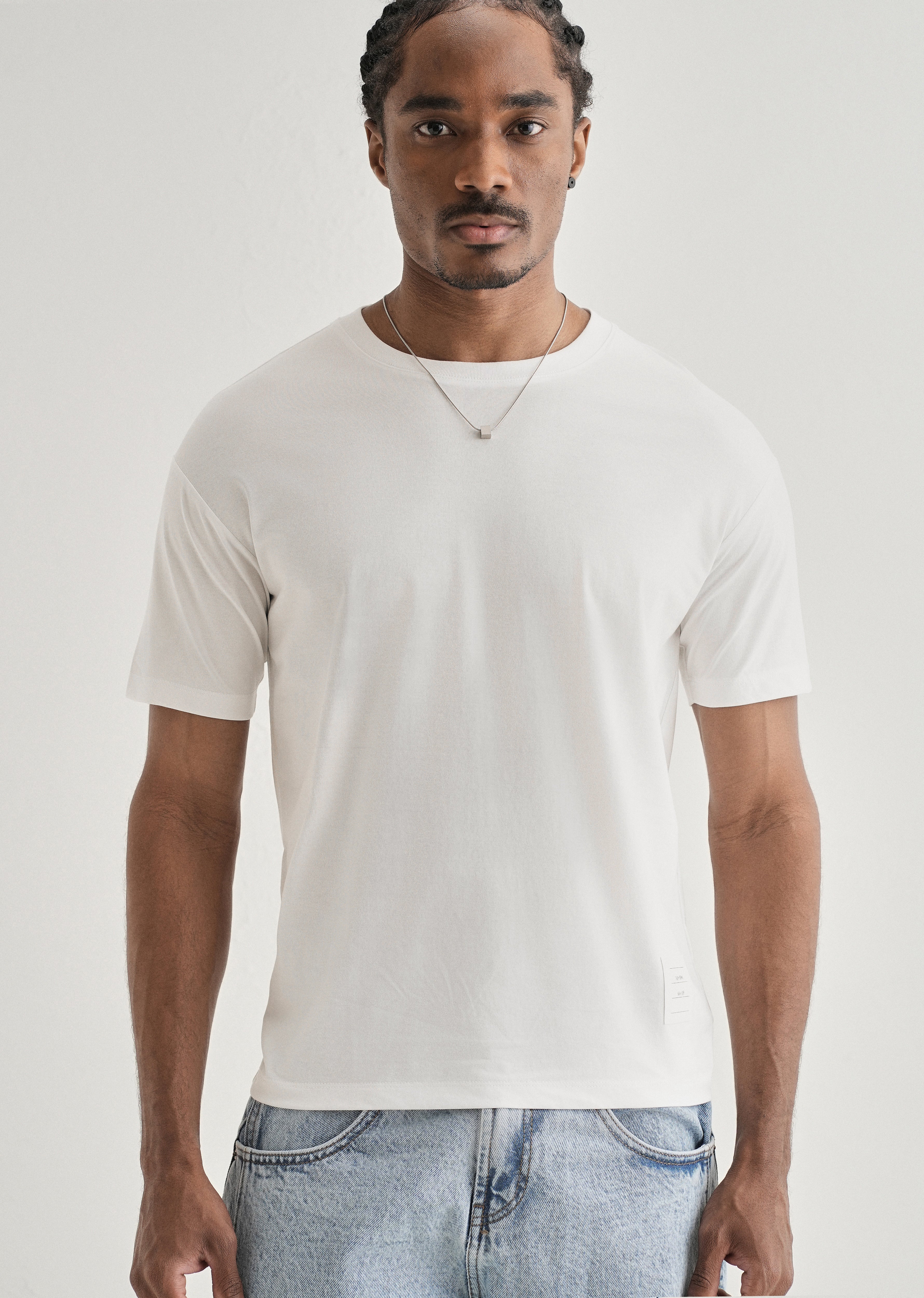 White Stripe Back Yoke T-shirt
