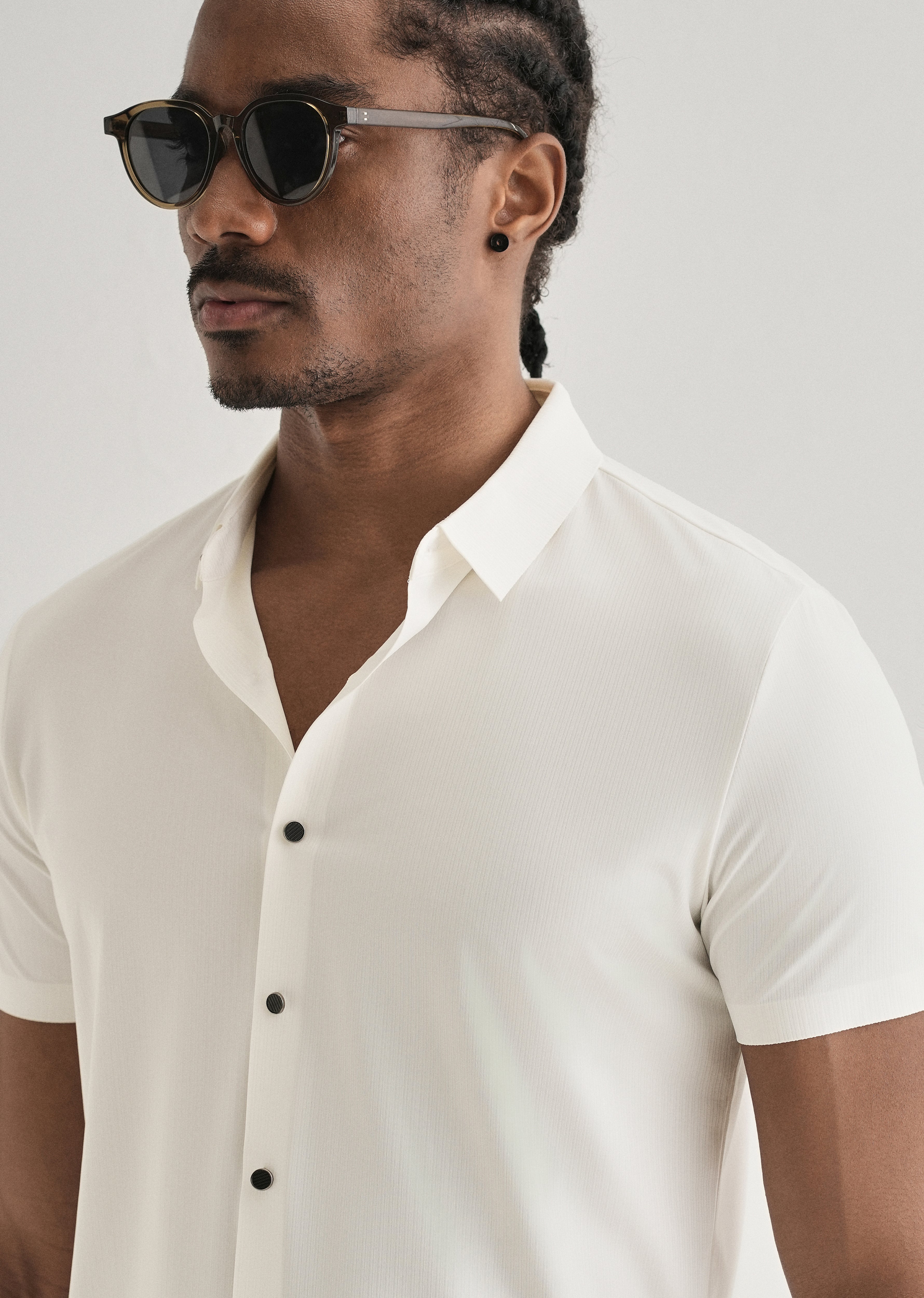 White Stripe Seamless Shirt