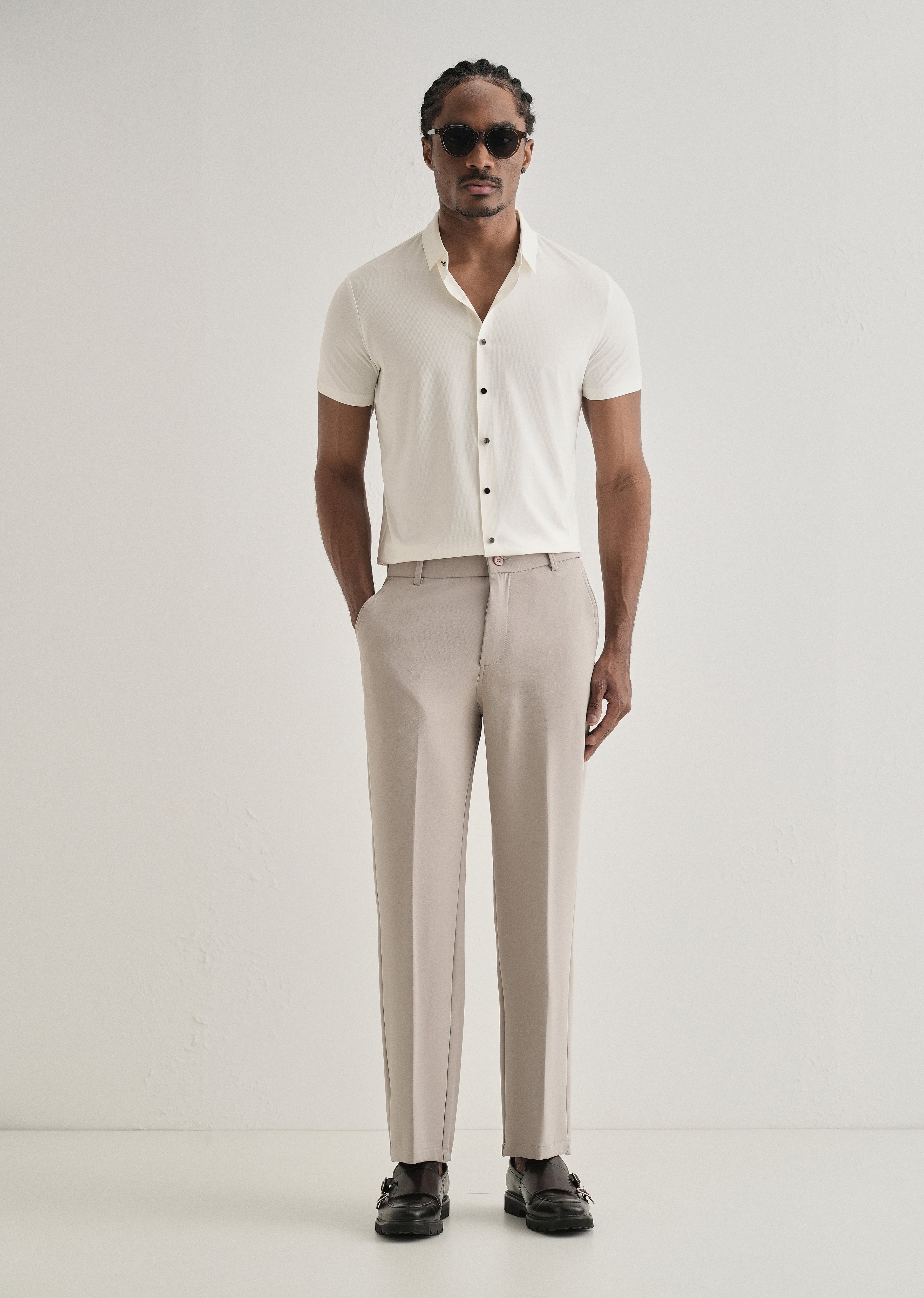 White Stripe Seamless Shirt