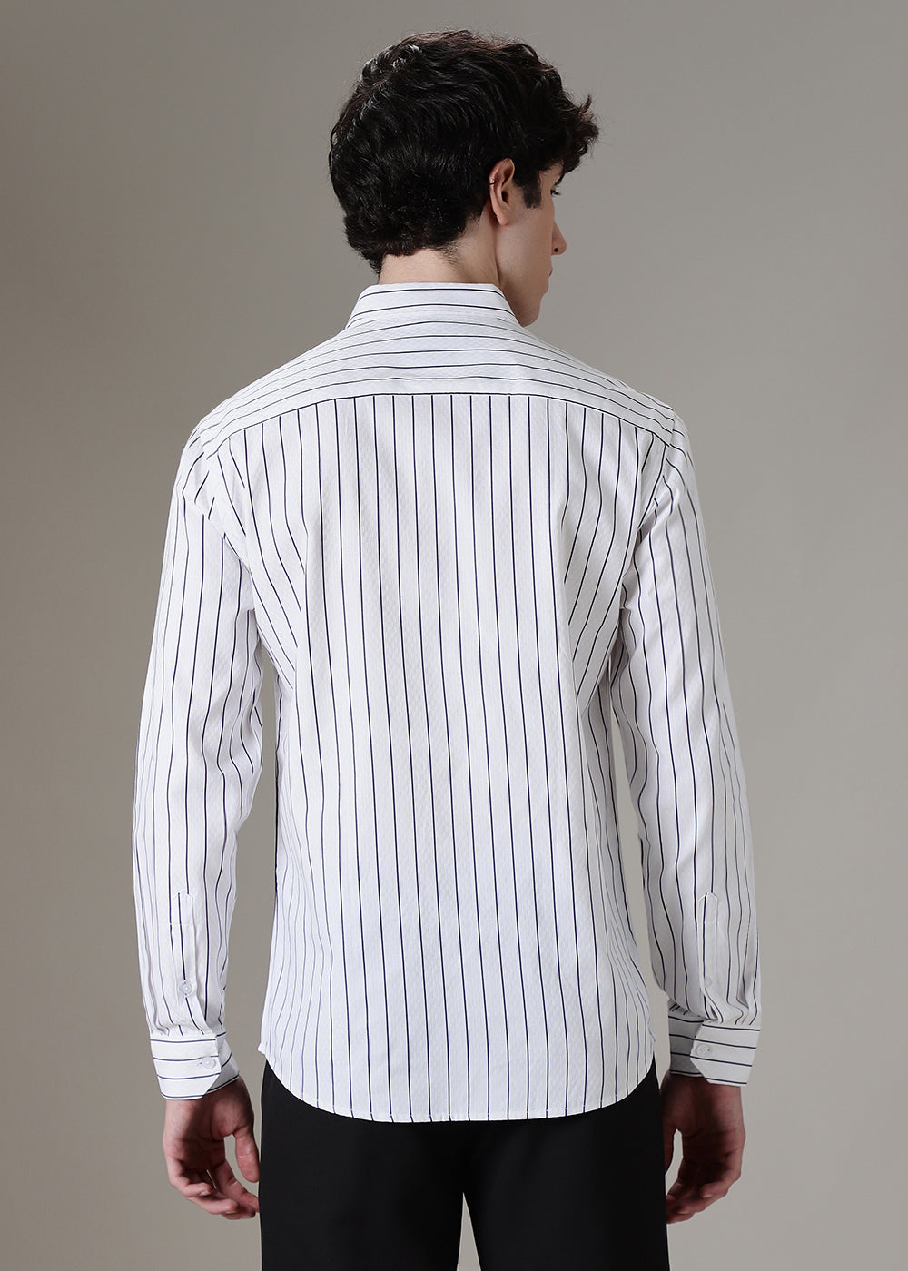 White Dobby Stripe Shirt