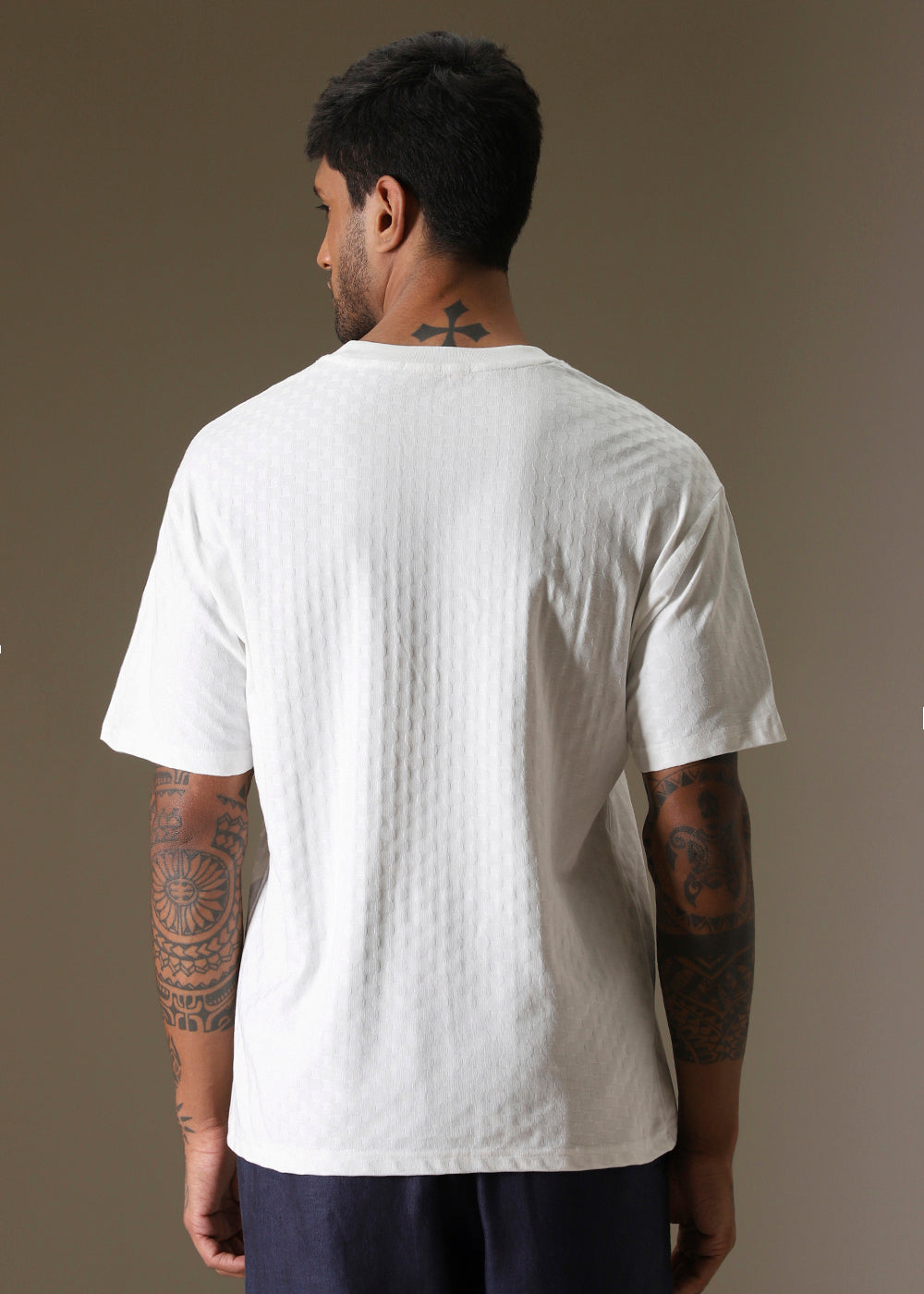 White Texture Oversized T-shirt