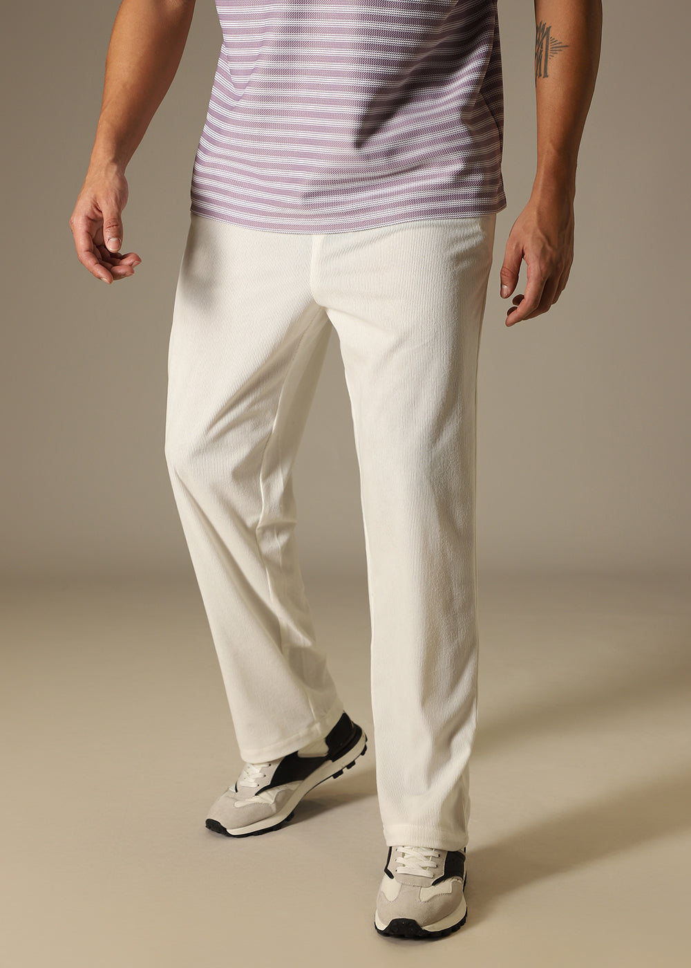 White Thin Corduroy Pant