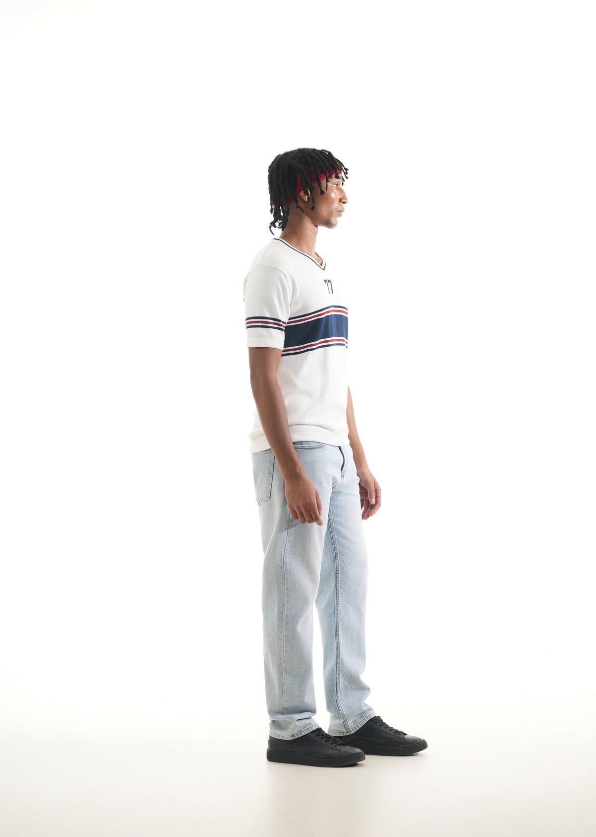 White Varsity Jacquard Knit T-shirt