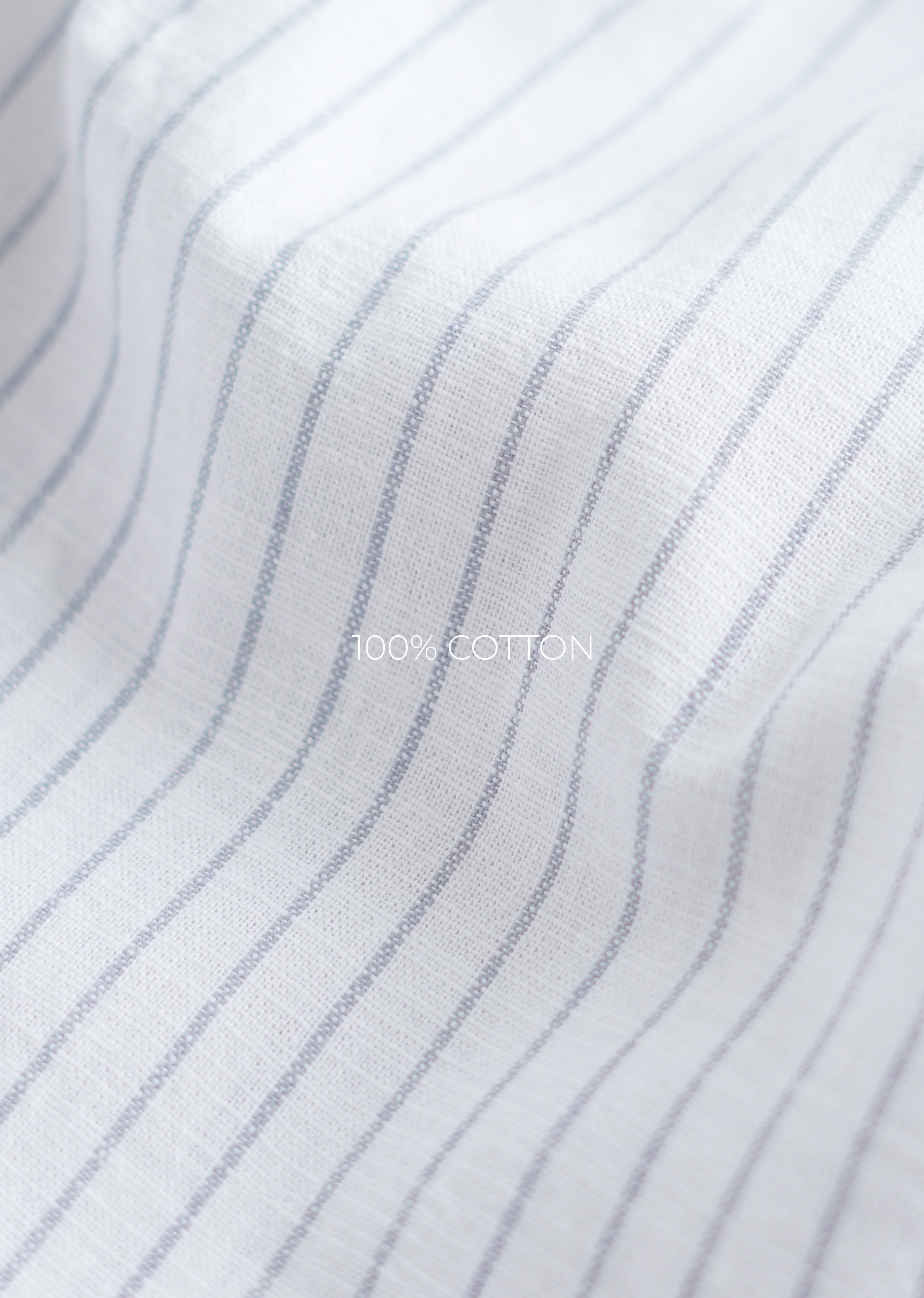 White Vertical Striped Cotton Shirt
