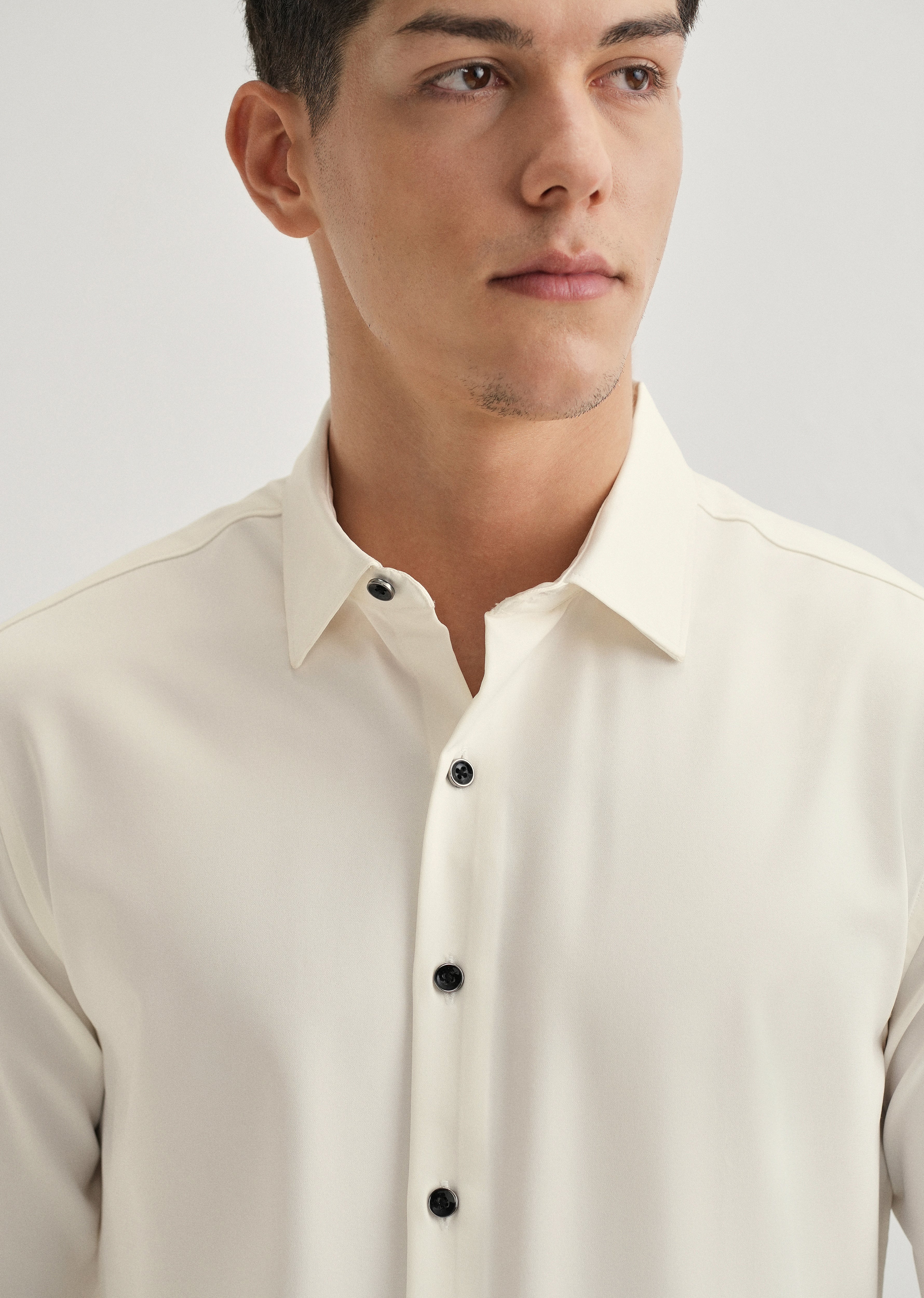 White Wrinkle Free Stitchless Placket Shirt
