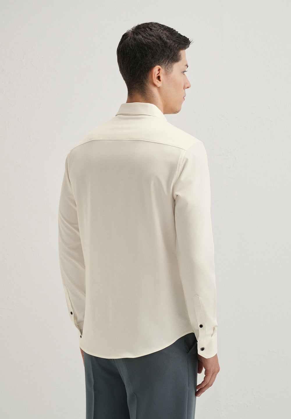 White Wrinkle Free Plain Shirt