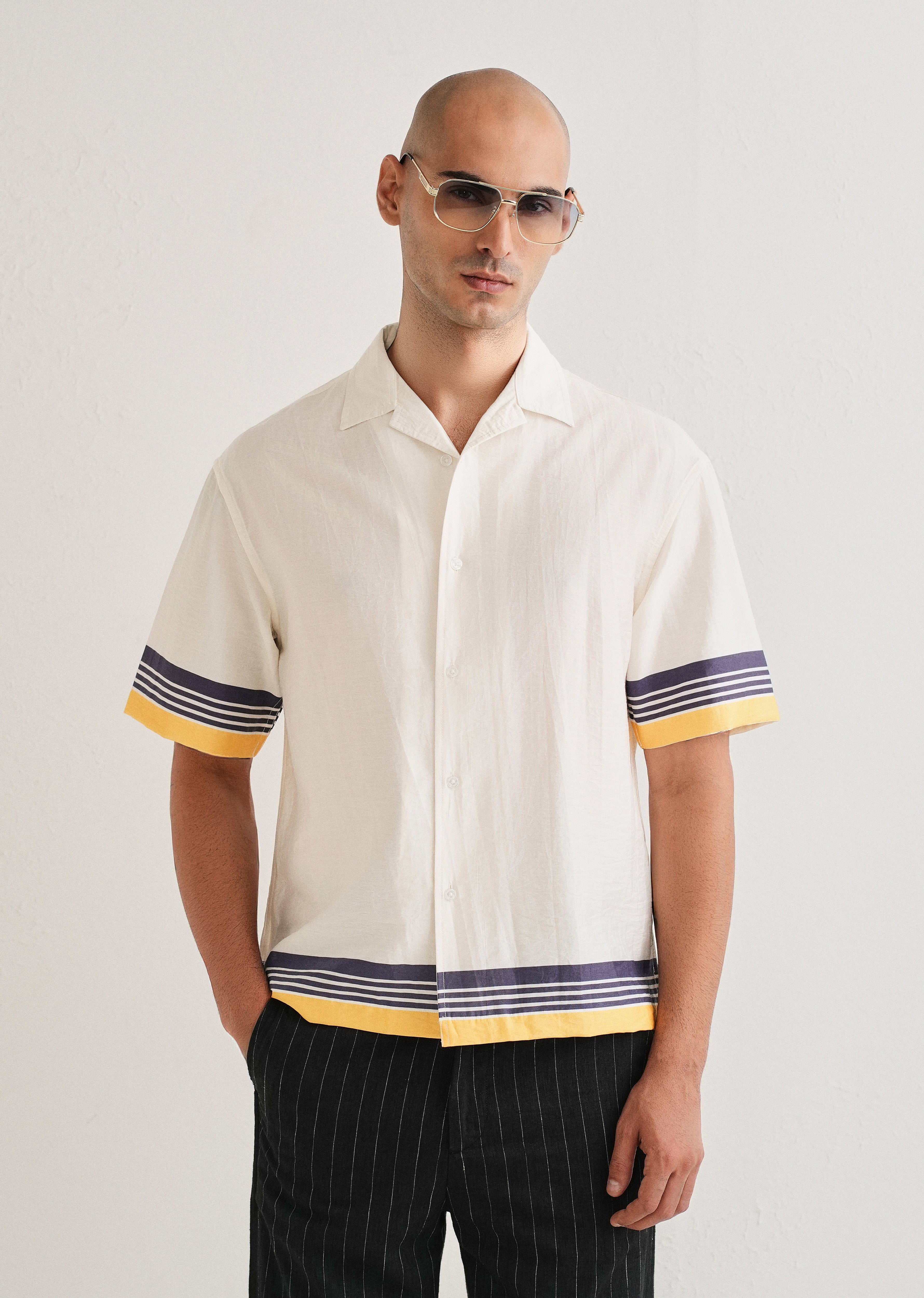 White Back Placement Print Shirt