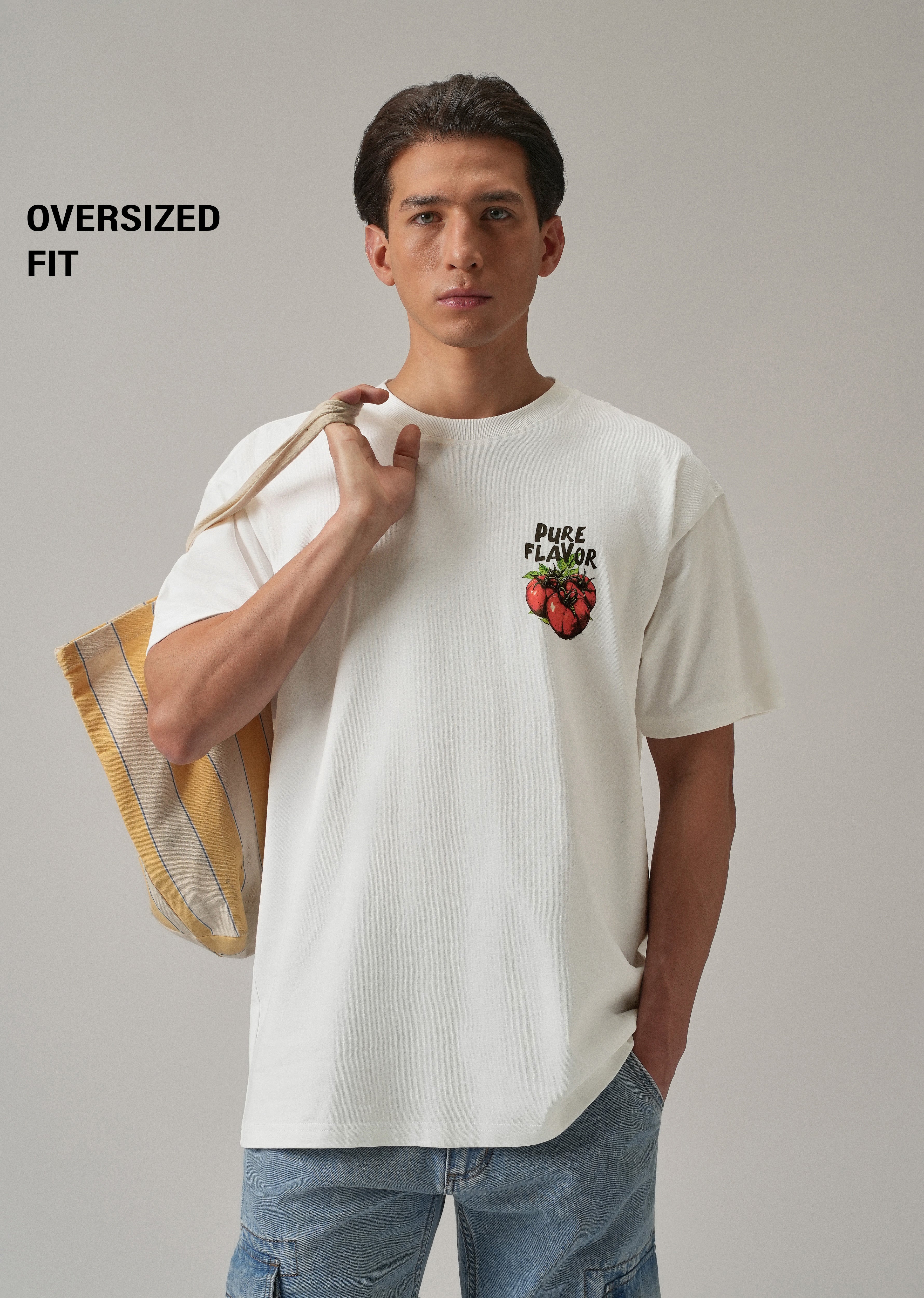 White Back Print Oversized T-shirt