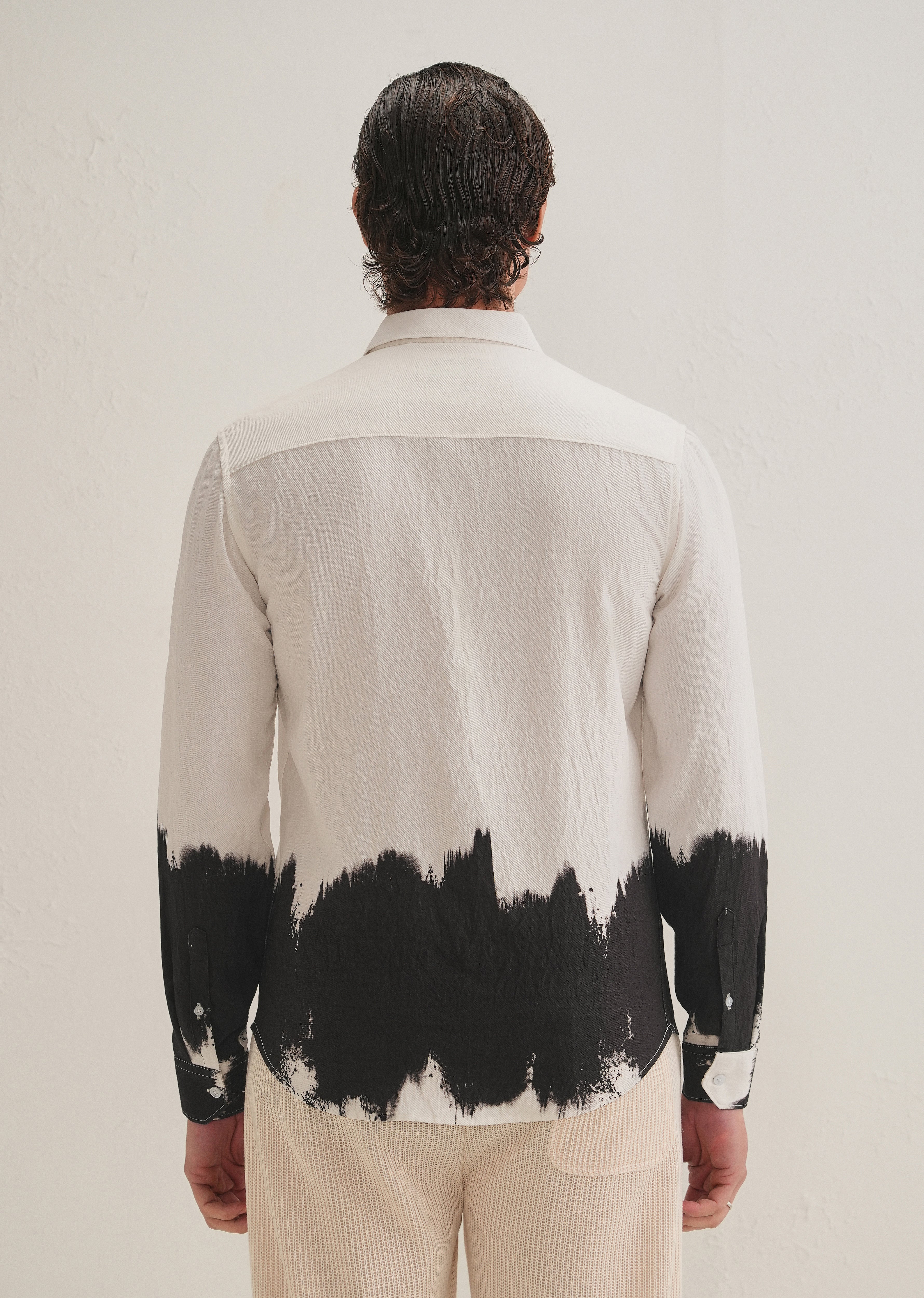 White & Black Dip-Dyed Shirt