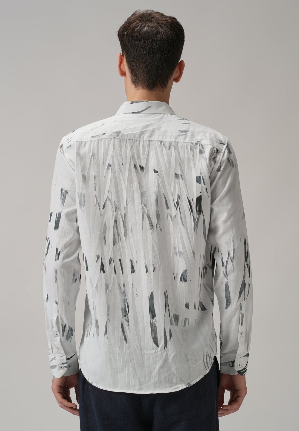 White & Grey Printed Shirt