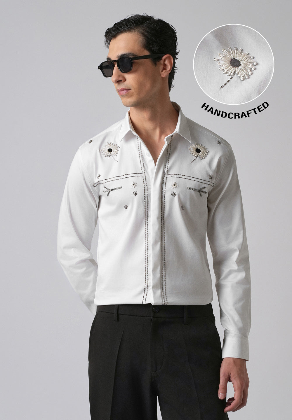 White Handcrafted Designer Shirt