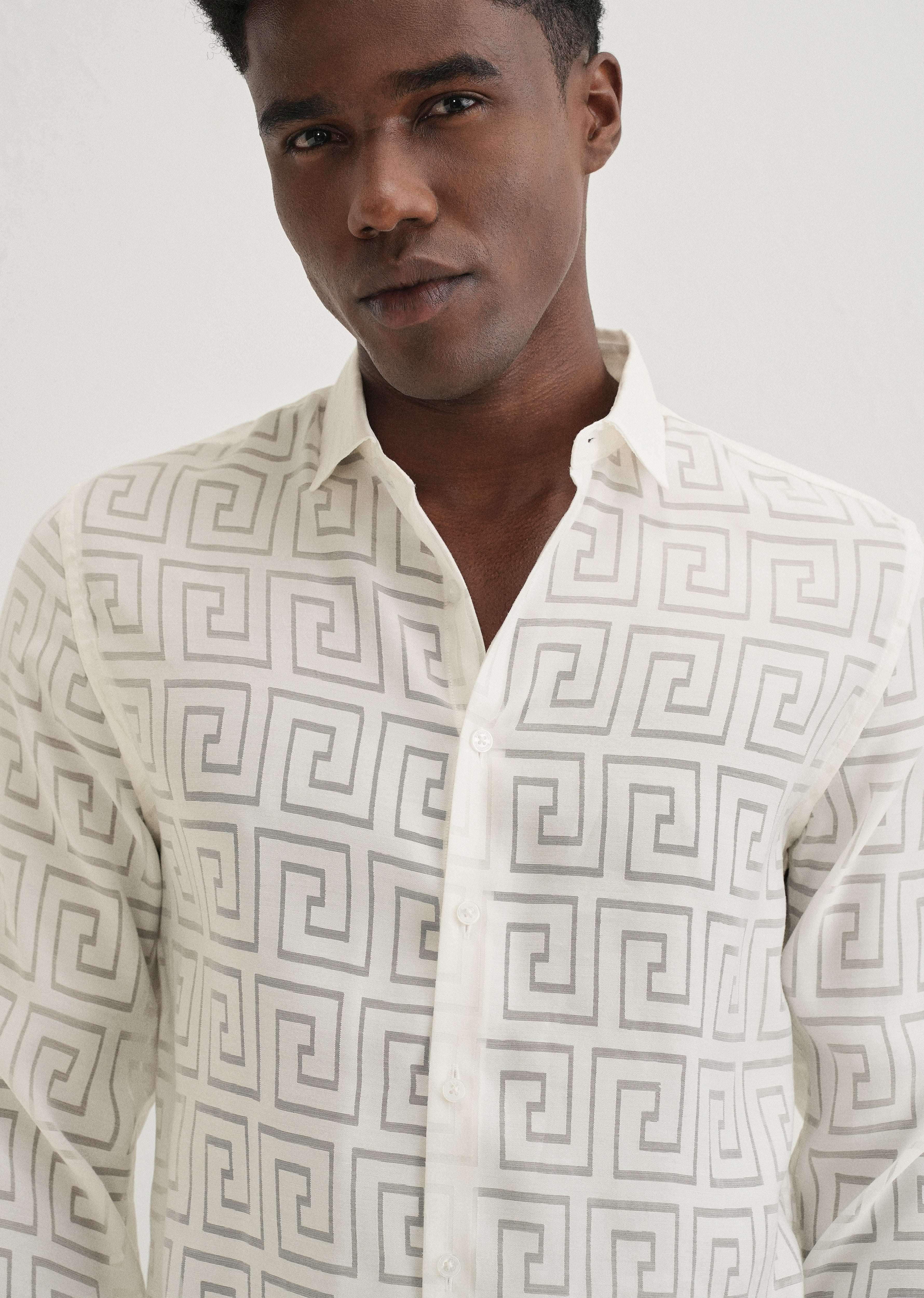 White Laser Cut Shirt