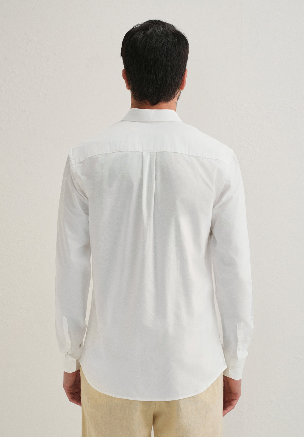 White Plain Cotton Oxford Shirt